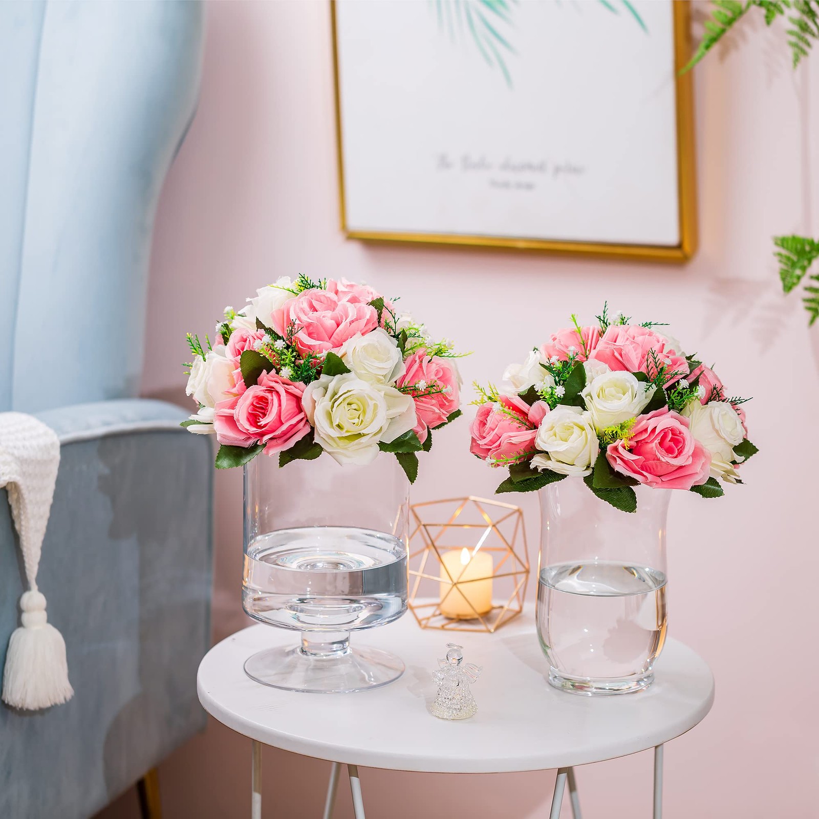 2 PCS Pink White Flower Ball Centerpieces Wedding Table Decor Engagement