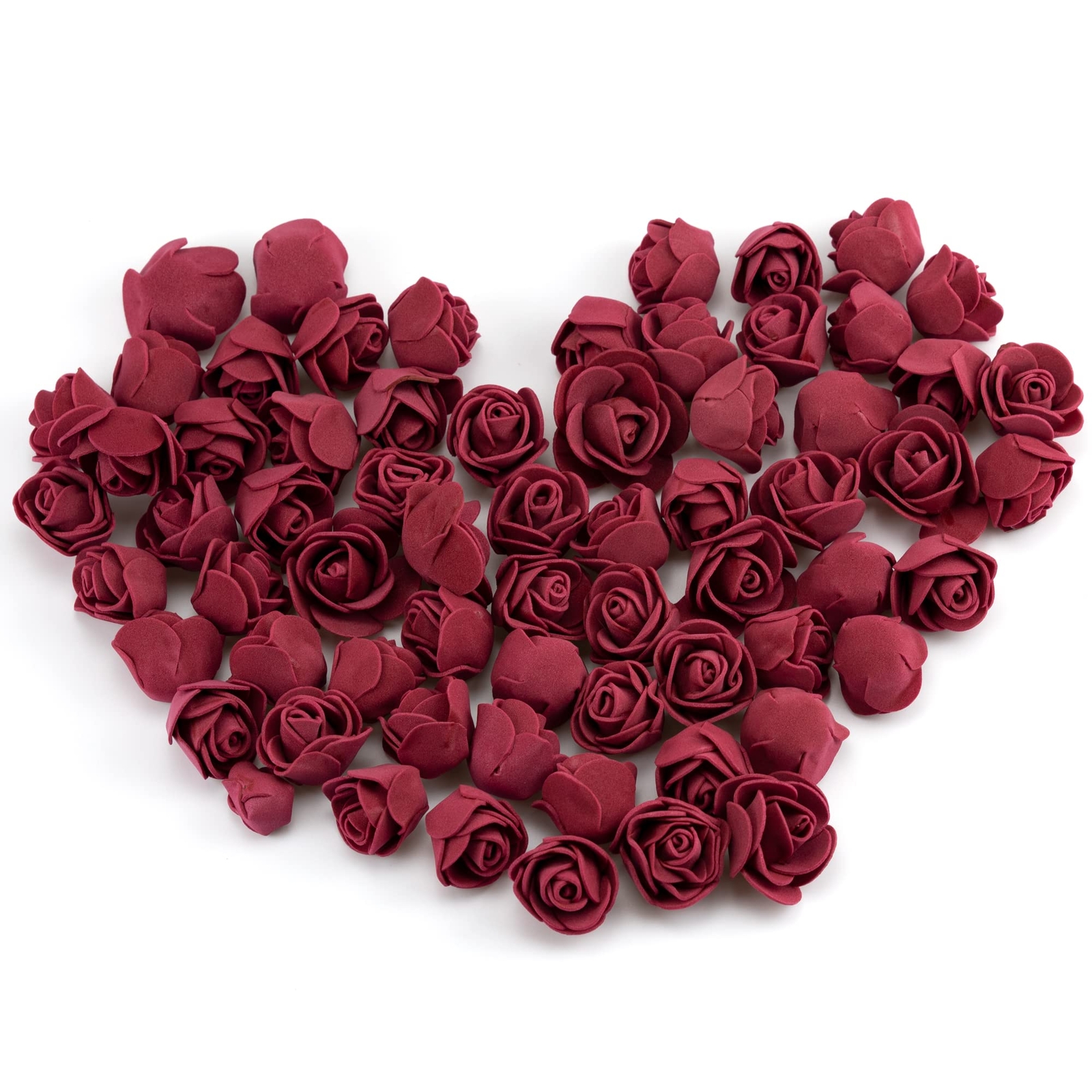 100 PCS Burgundy Mini Foam Artificial Roses Fake Flowers DIY Wedding Party