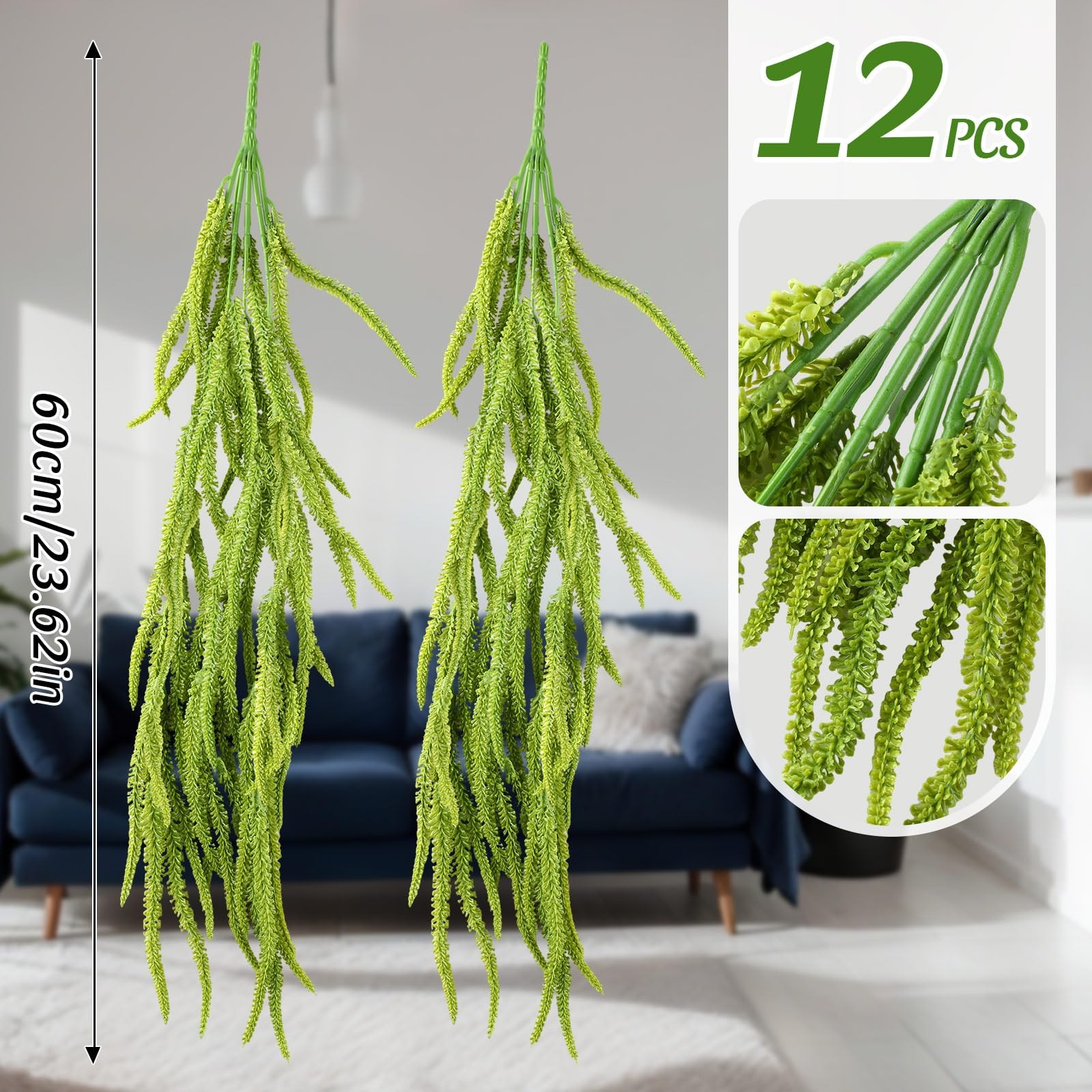 12 Pcs Amaranthus Artificial Flower Faux Amaranthus Hanging Plants Dried Pres…