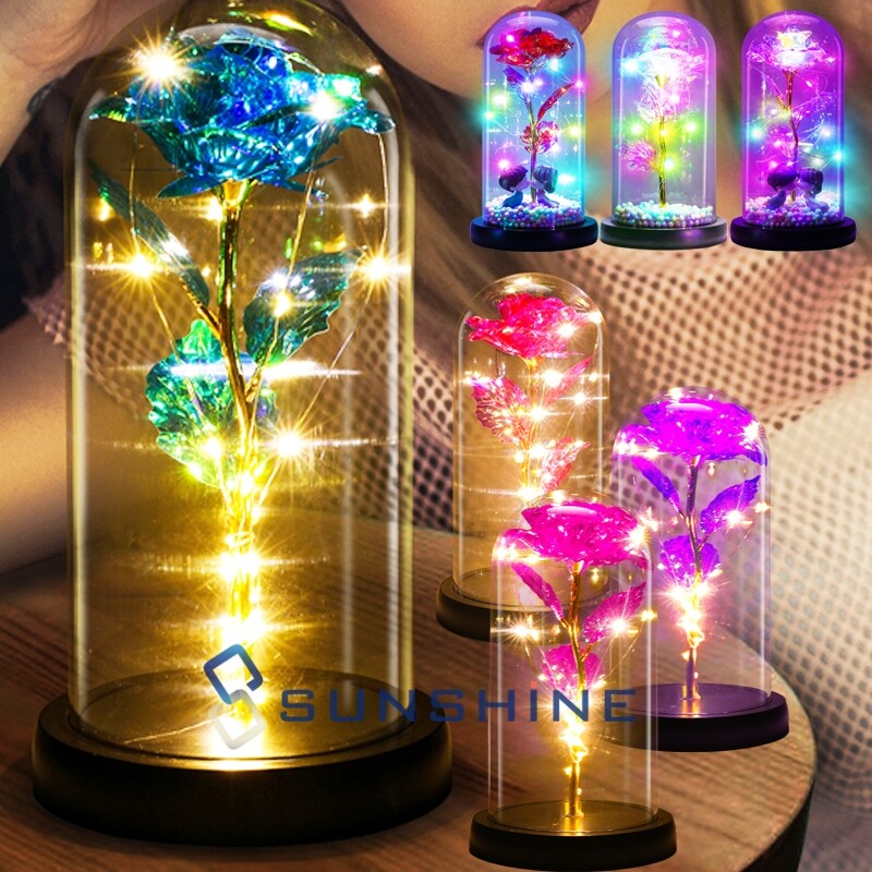 Regalos para mujeres cumpleaños rosa de cristal de galaxia eterna flor de Navida
