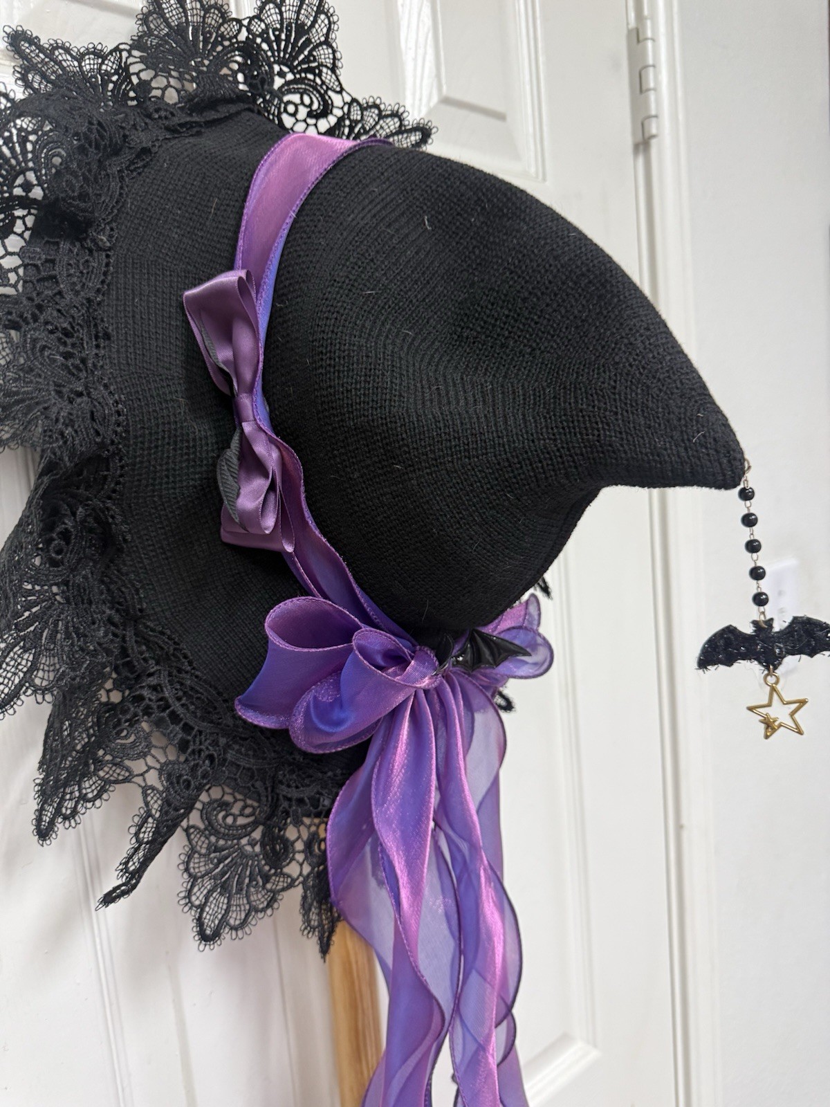 Full Size Straw Protection Broom and Witch Hat