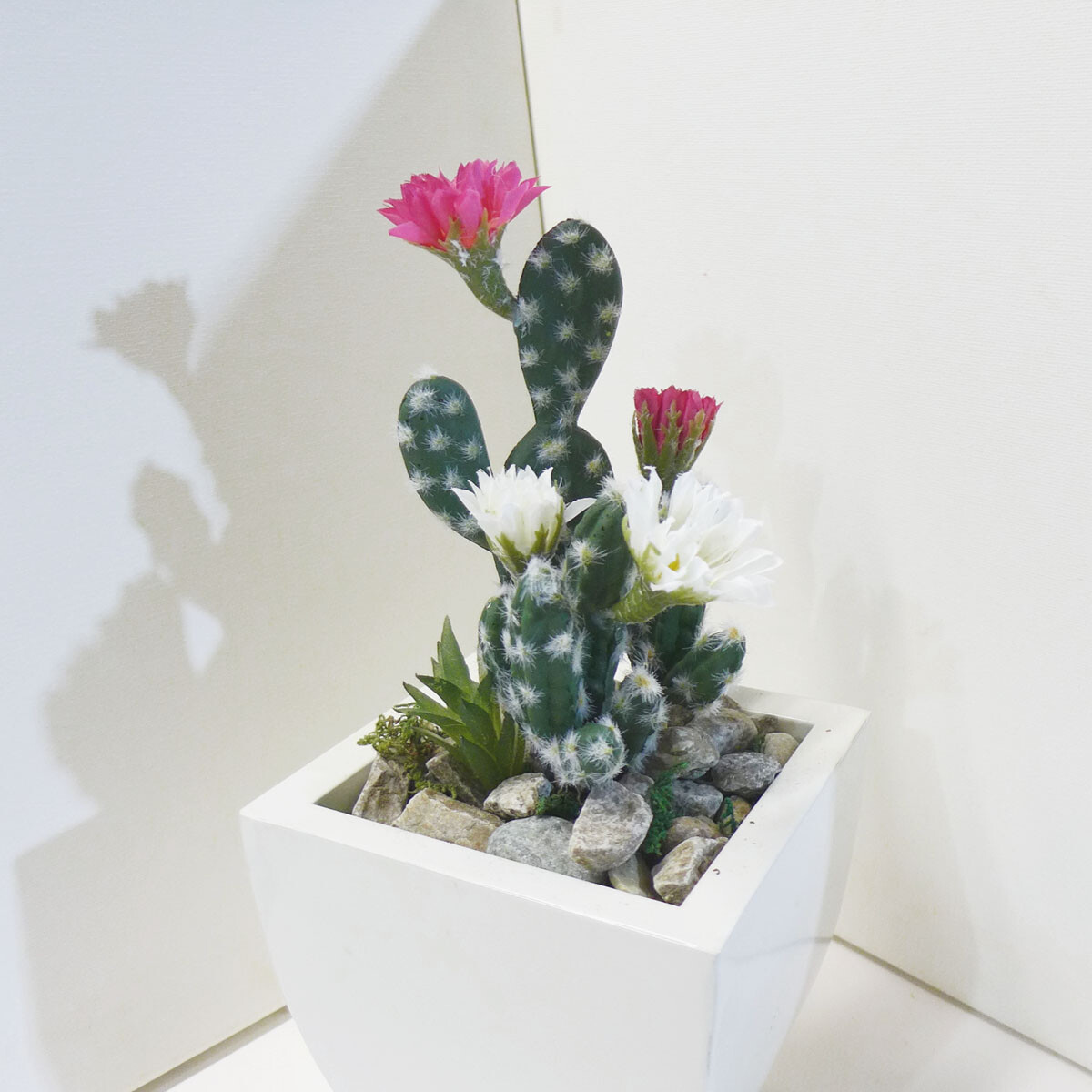 Artificial Plants Cactus Yellow Flower Flocking Succulents Grass (#122)