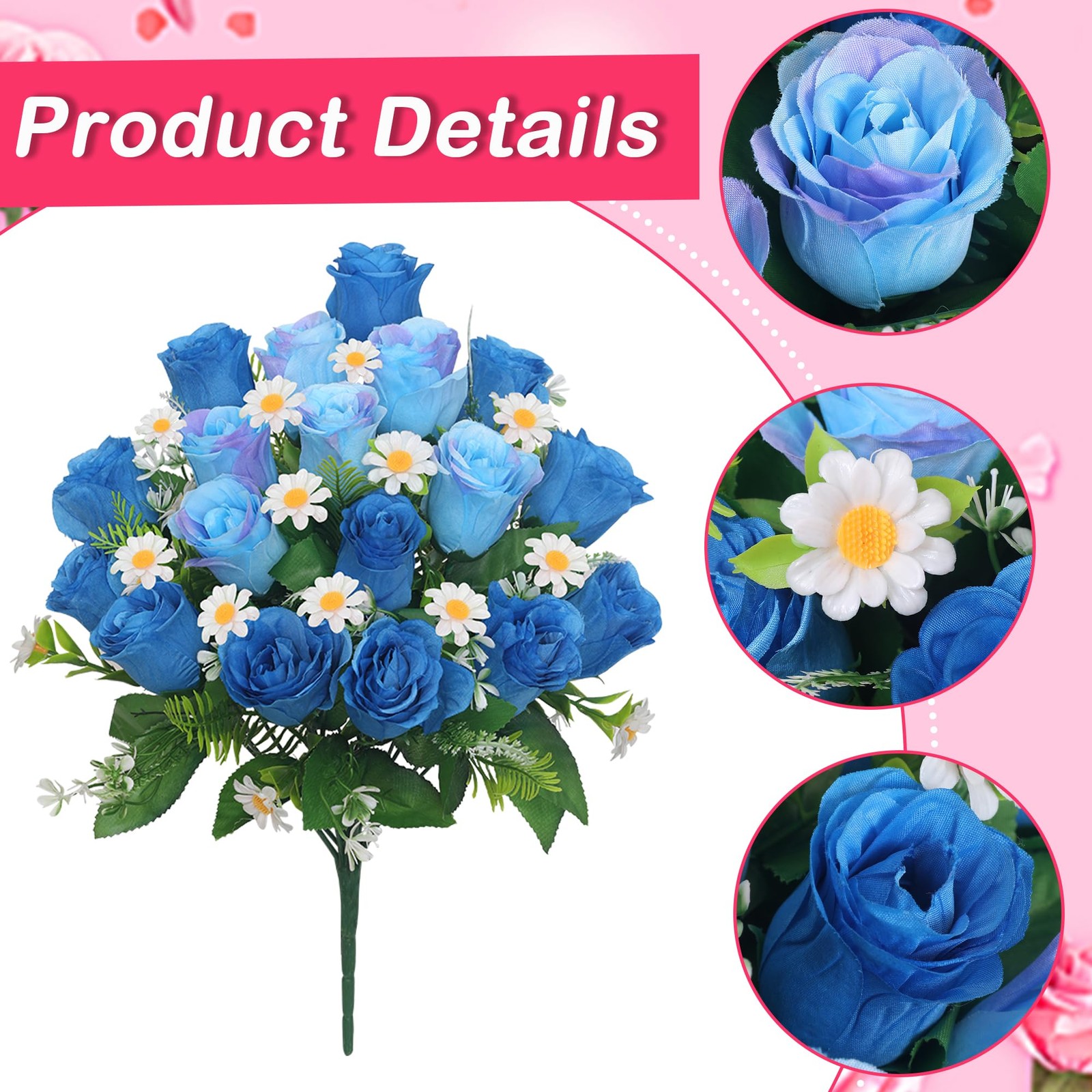Artificial Cemetery Flowers for Grave Memorial Day Flowers for Cemetery,2Pack…