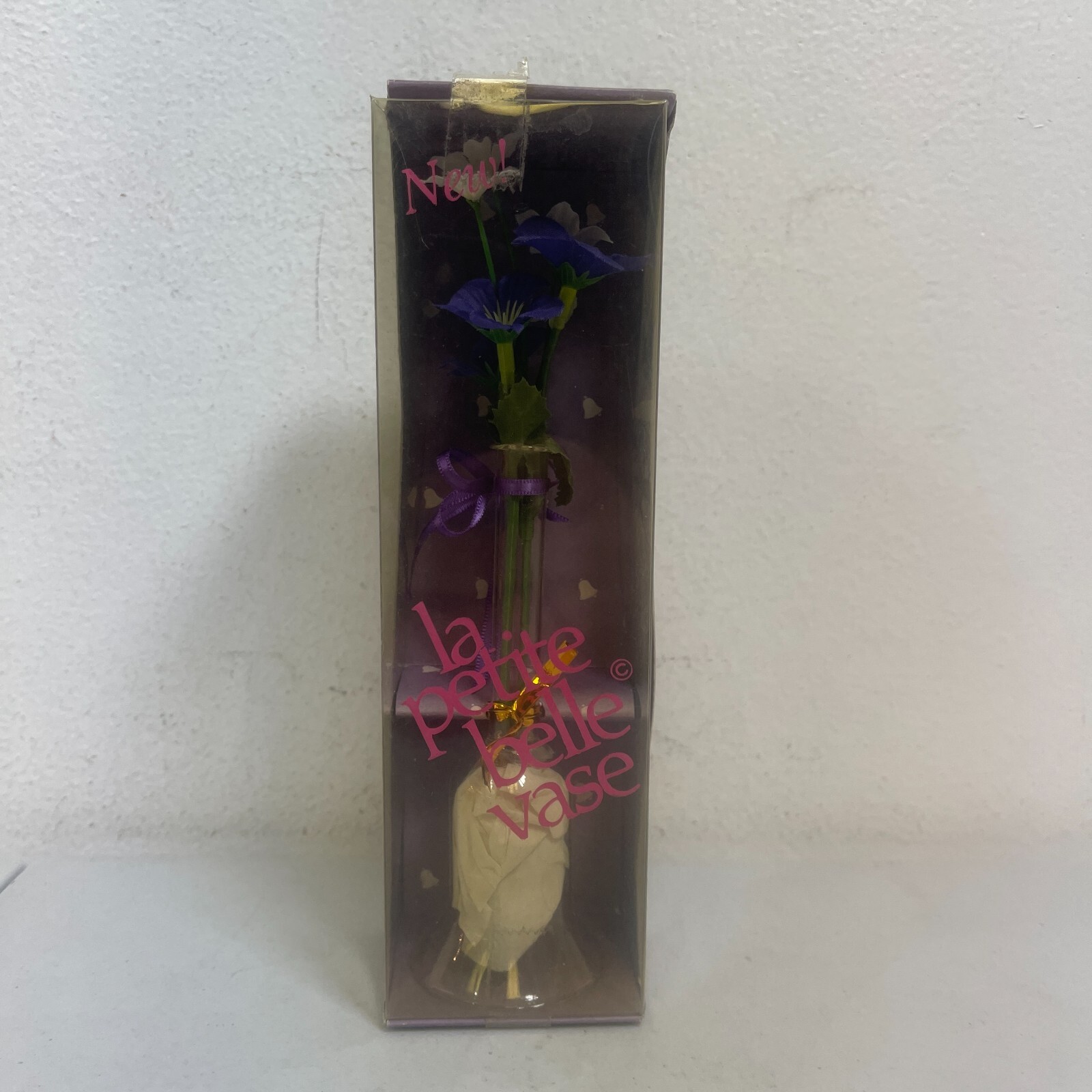 Vintage “La petite belle vase” Fake Flower Room Decor 2 Pack Hand Blown Glass