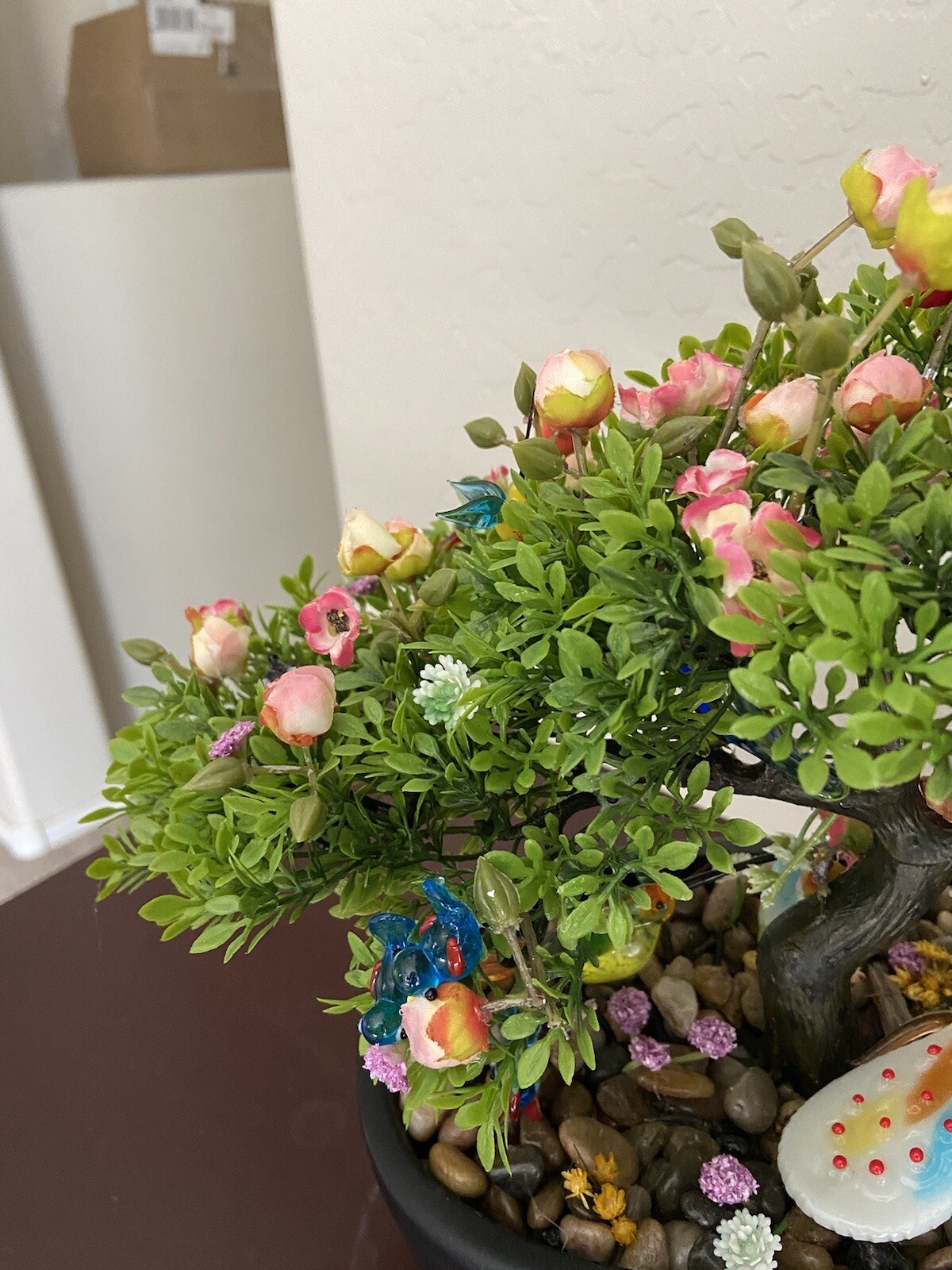 Artificial Bonsai Tree, Small Fake silk Plants Decor, Indoor Faux Potted Plant