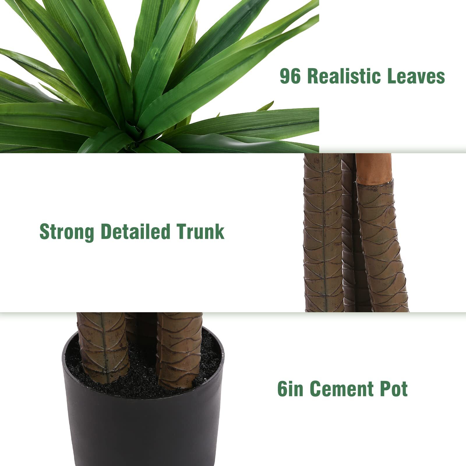 FLOWORLD Dracaena Silk Plant Corn Stalk 6ft Tall Faux Plants Indoor Large Fake P