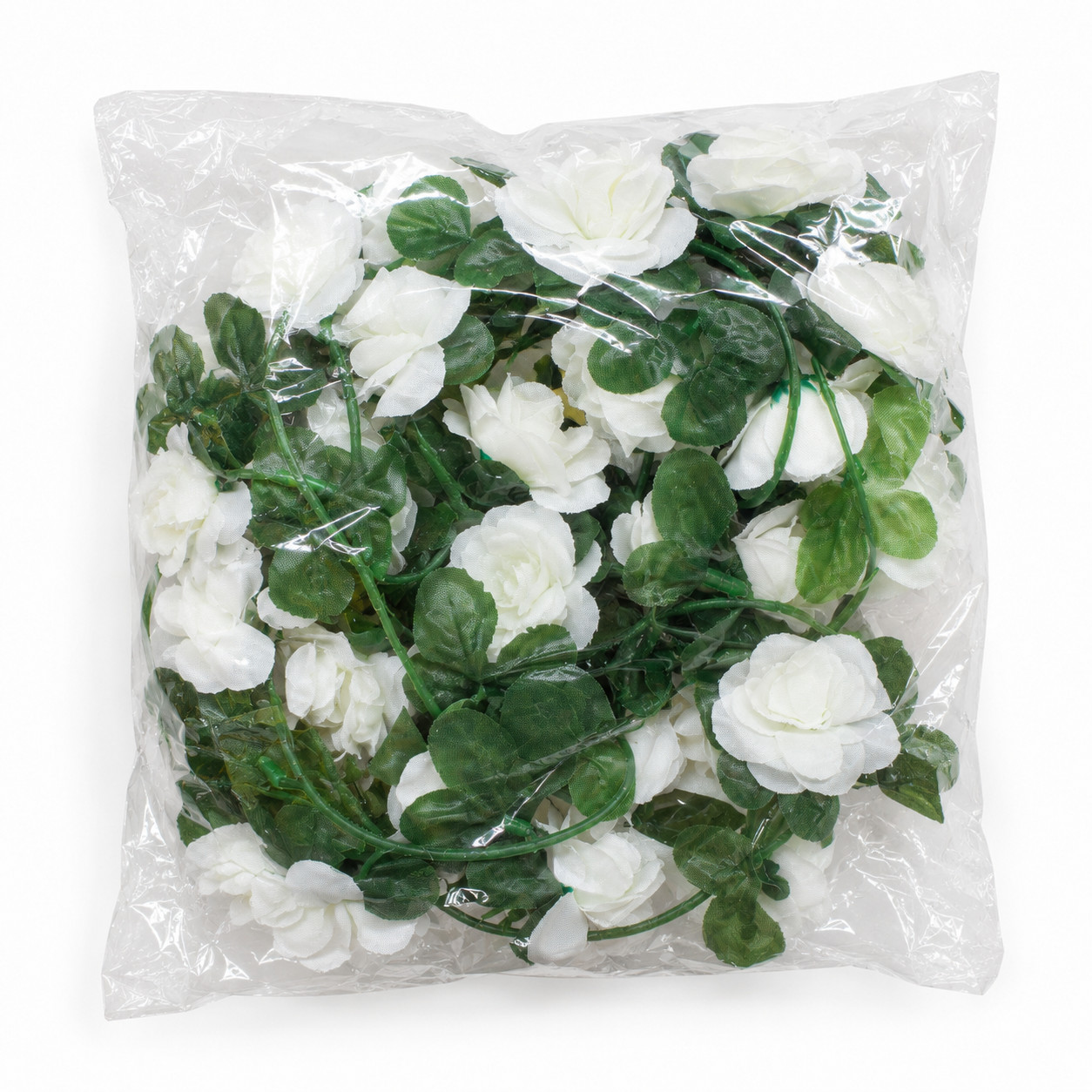 White Rose Artificial Flower Vine Garland for Wedding and Home Decor