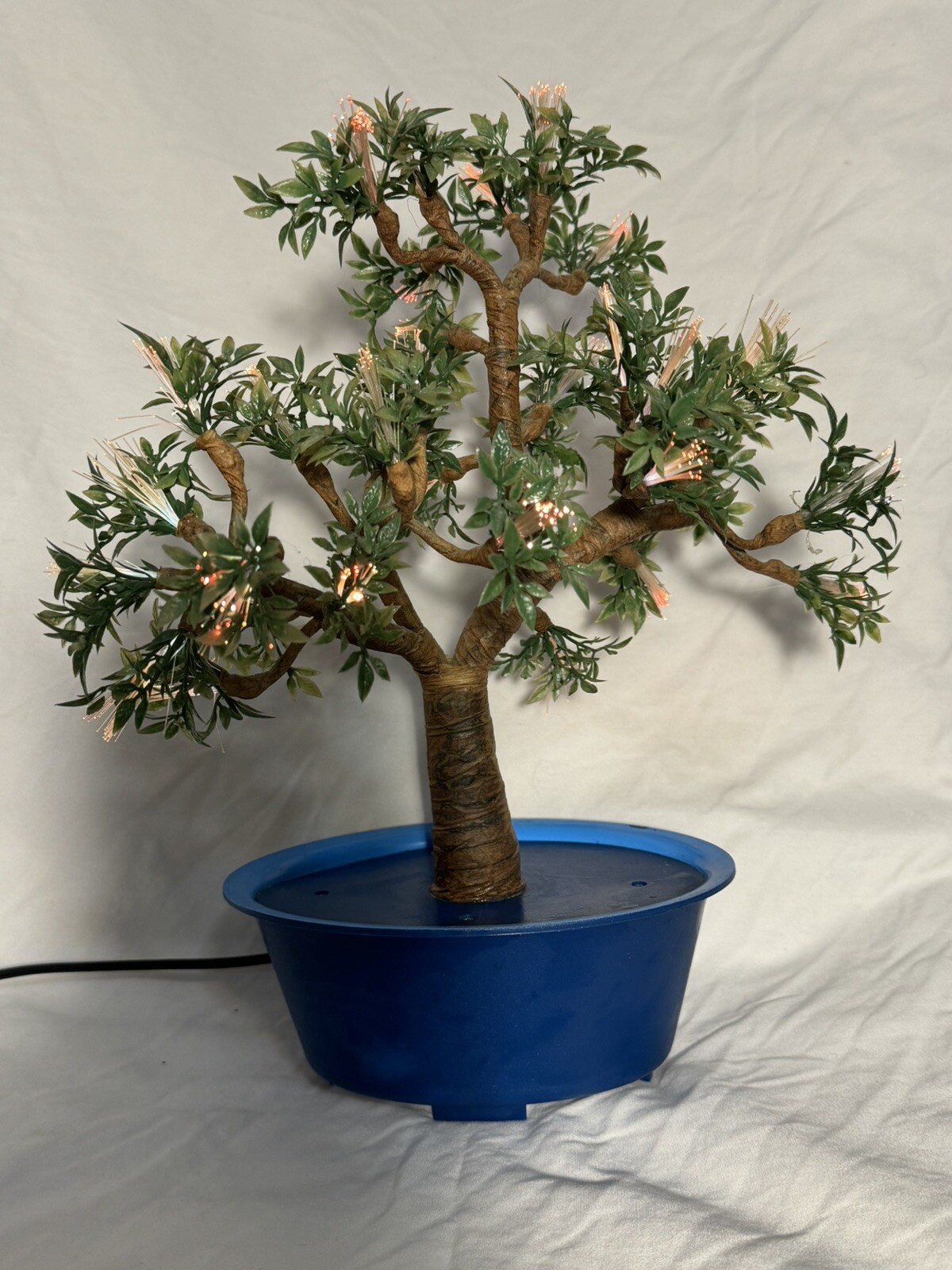 Fiberoptic Tree Tabletop Light Up Plug In 12” Ht. Fairy Nature *see Pic Paint