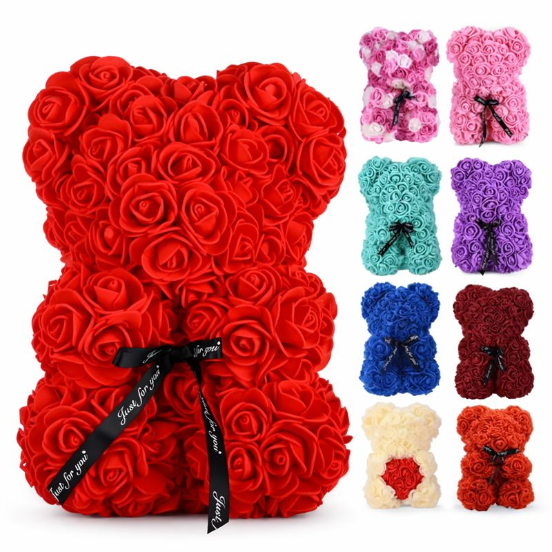 Valentine’s Day Rose Bear 2026 – 25cm Eternal Roses Gift for Her