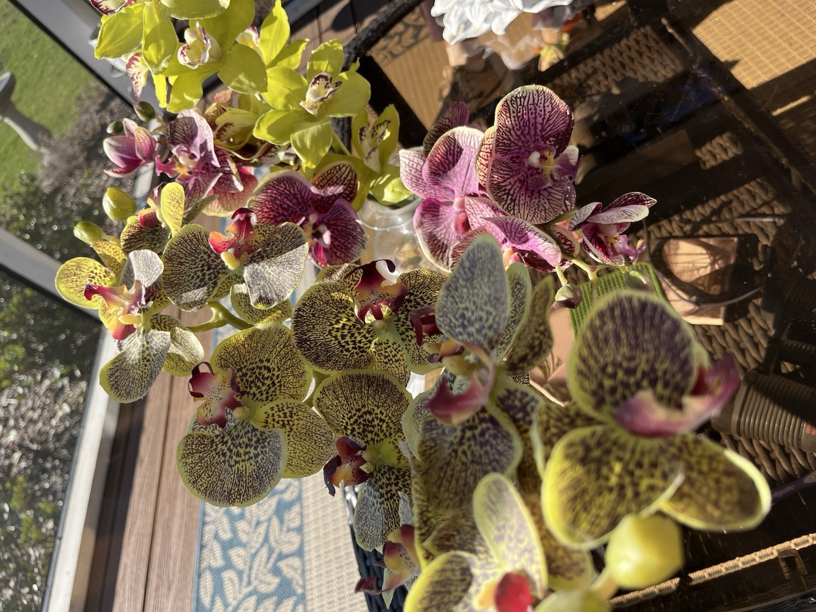 Uttermost – Gorgeous Faux Orchids ***PAIR 18” Tall 12” Tall TWO for Price ONE!