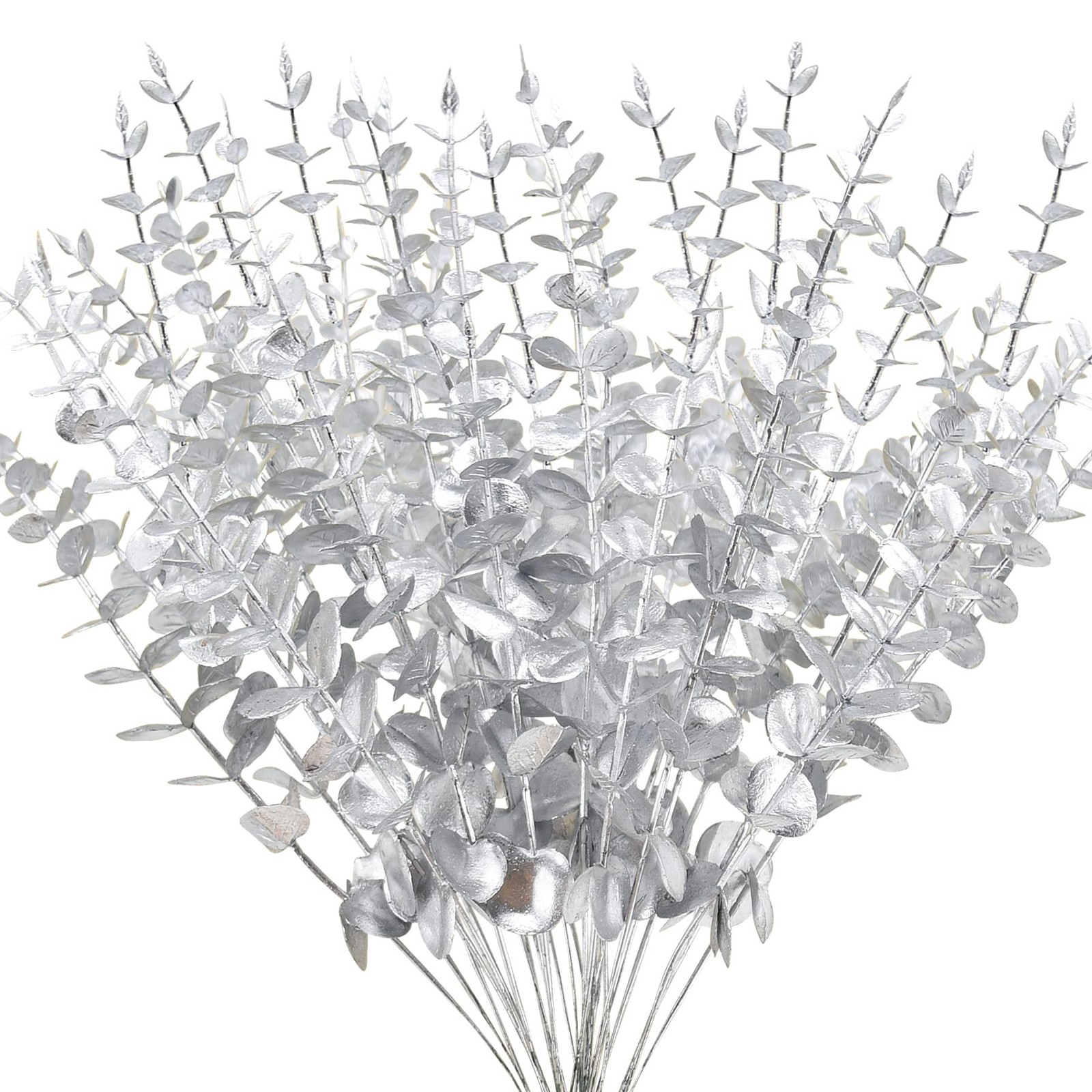 36 Pcs Silver Eucalyptus Stems Artificial Leaves Faux Eucalyptus Stems Branch…