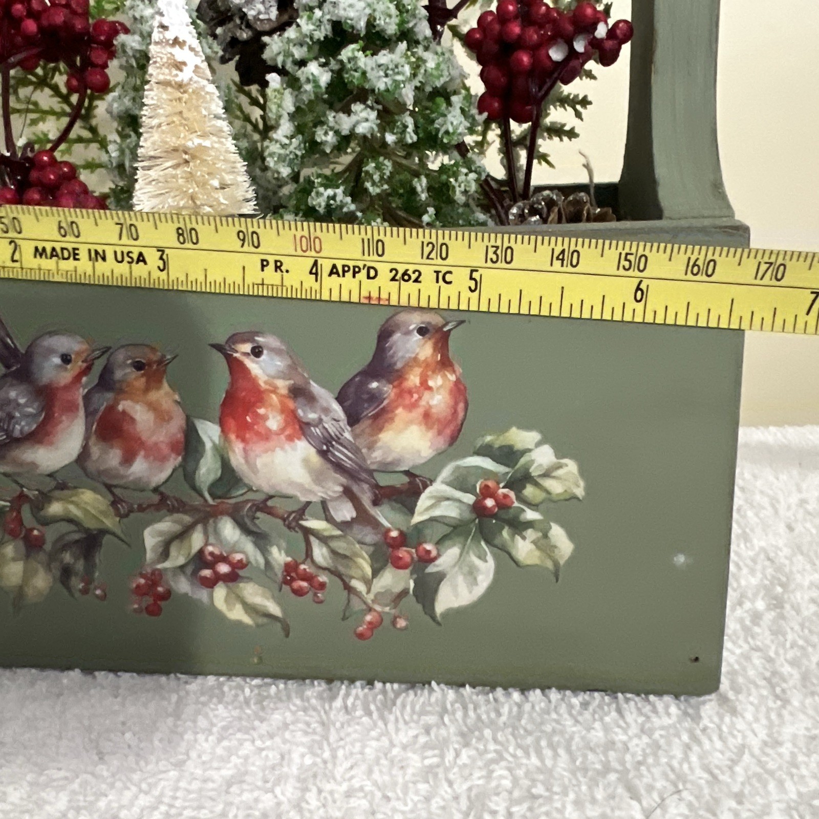 Rustic Centerpiece In Wood Box Cardinal Pinecones Winter Decor