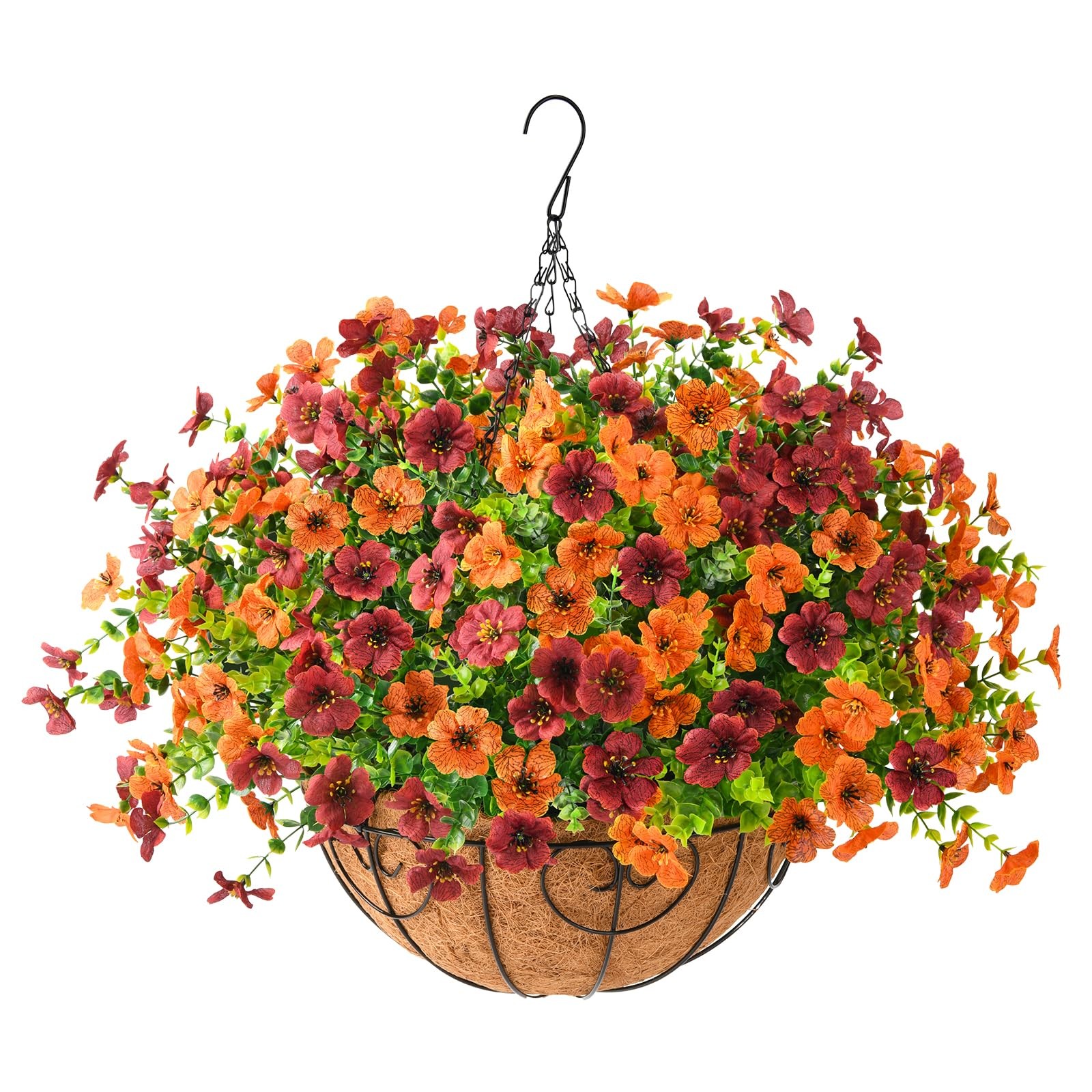 ZFProcess Artificial Fake Hanging Plants Flowers Basket, Faux Silk Daisy in P…