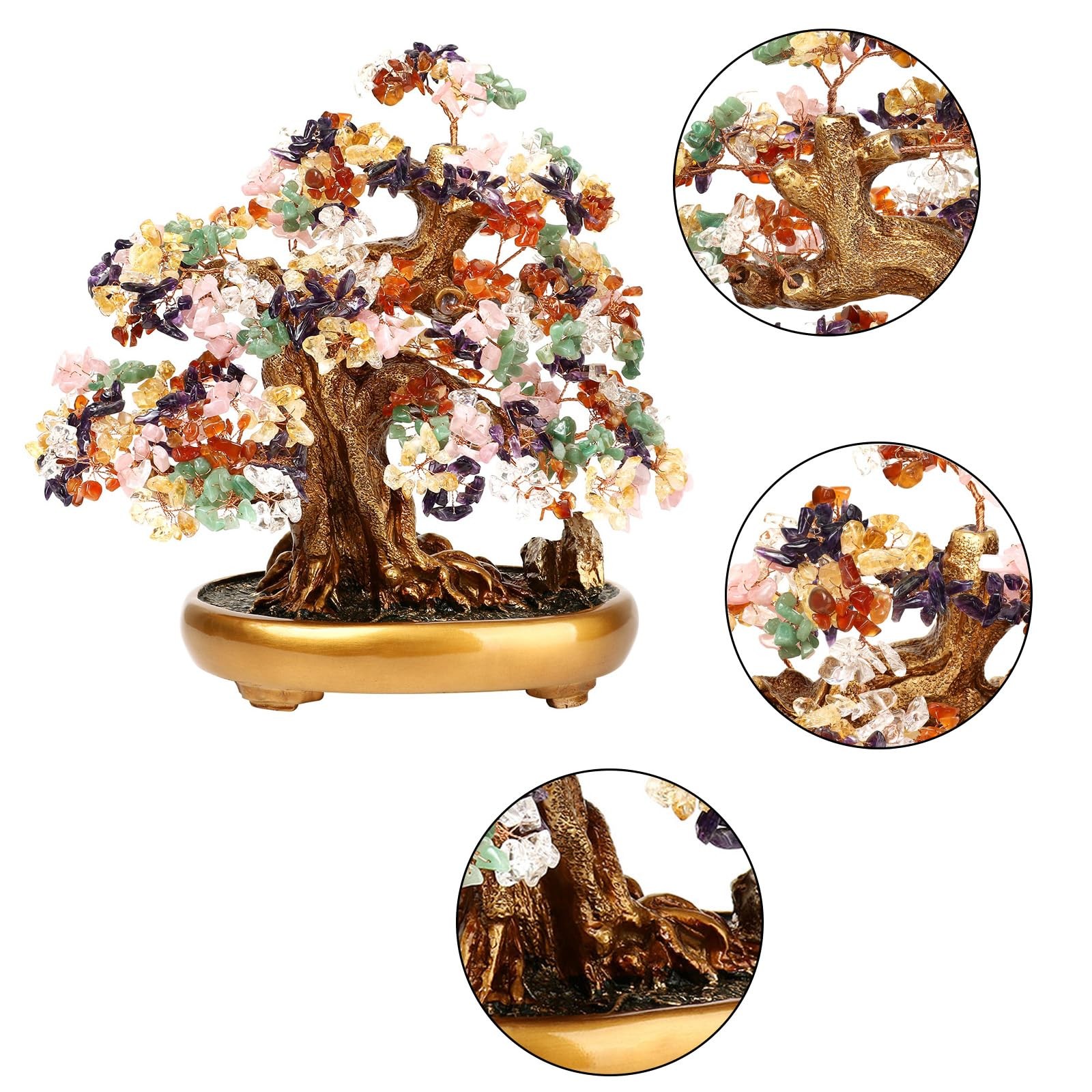 Natural Tree of Life (1,251 Gemstone Count) Crystal Tree with Healing Propert…