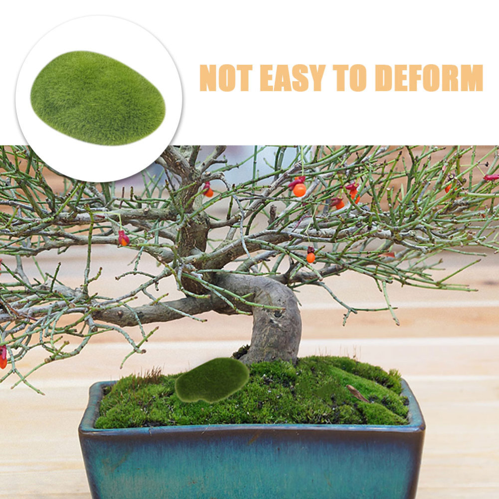 12PCS Artificial Mossy Stone Decor Landscaping Fake Stone Moss Rocks Adorn