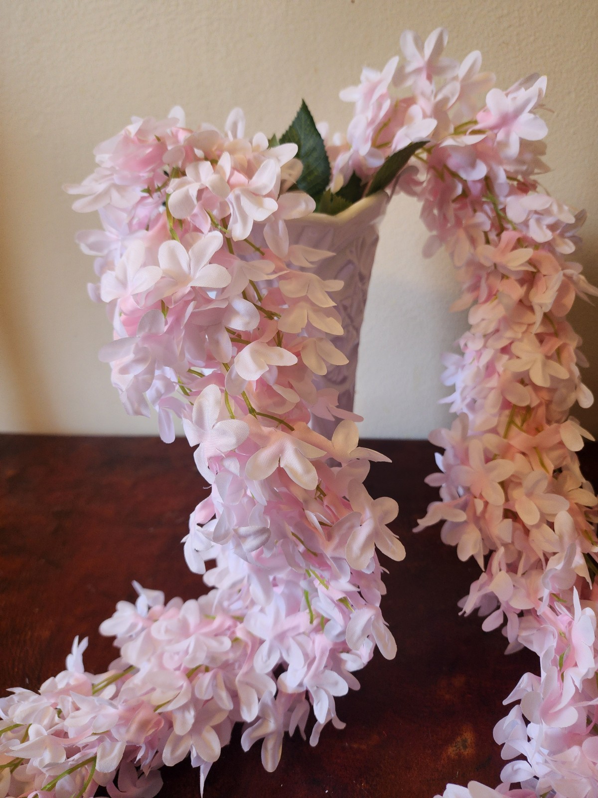 Pink Hanging Wisteria 32in Faux Floral Vine Décor Valentine’s Day Pink