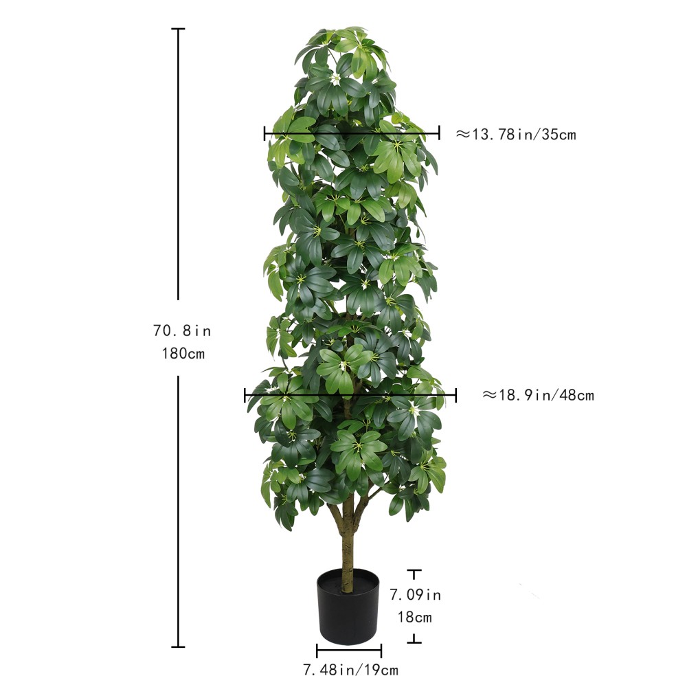 6FT Artificial Tree Realistic Faux Tree Suitable Indoor Outdoor Decoration 1pc