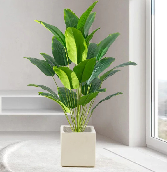 1pc Artificial Plants Large Tropical Palm Tree Fake Banana Plants Leaves Real