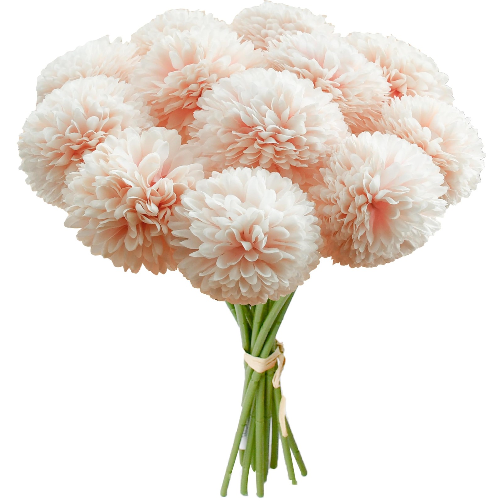 12 PCS Light Pink Chrysanthemum Artificial Mums Flowers UVResistant Silk