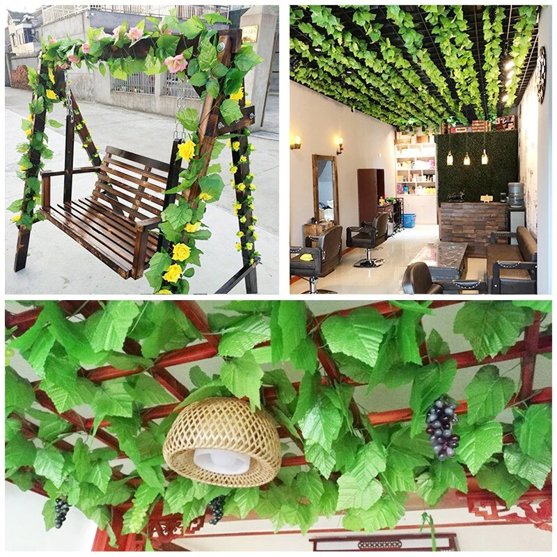 5pc Artificial ivy green silk hanging vine leaf plant vine leave home wall decor