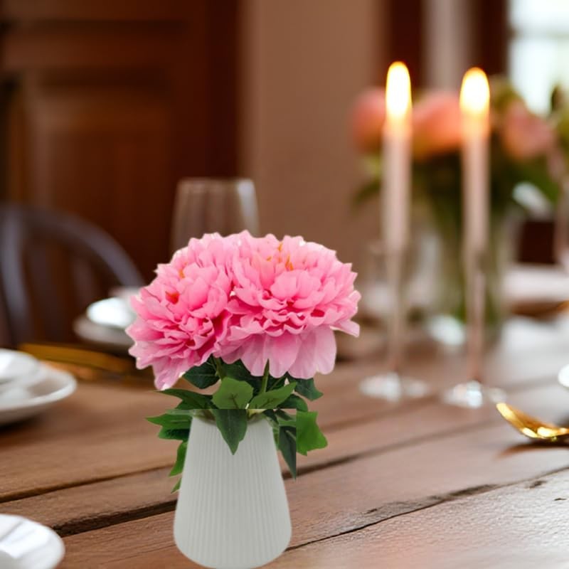 Premium White Peonies Artificial Flowers,2Pcs29.5 Bulk Fake Silk Peony Flower…