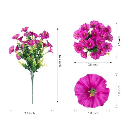 Artificial Flowers Fake Multi Color (3 Fuchsia, 3 Purple, 3 Yellow, 3 White)
