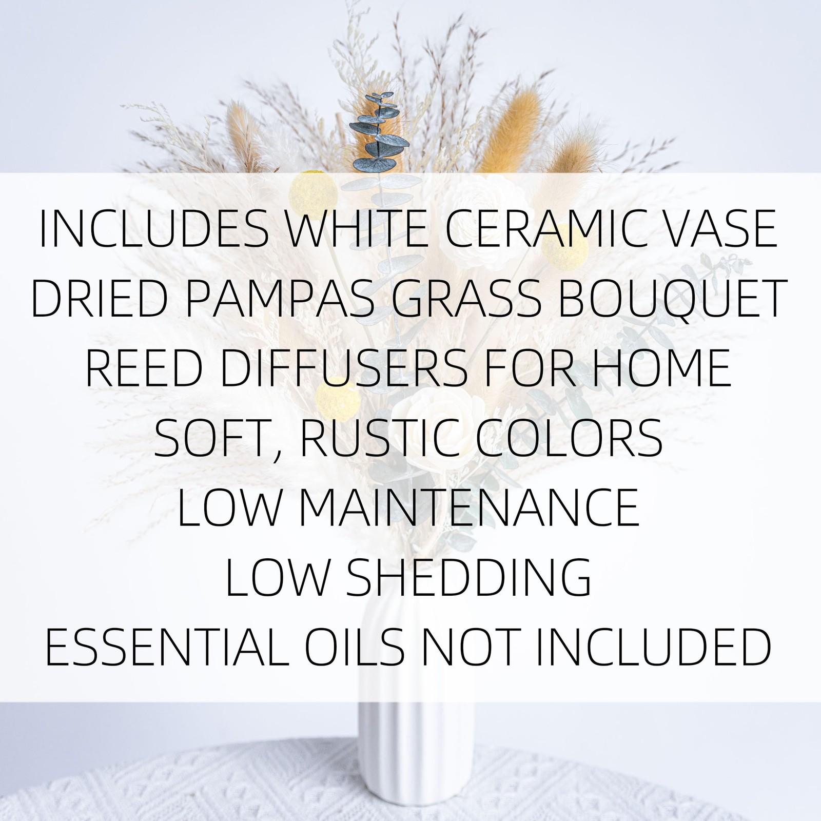 Dried Flowers Reed diffusers kit, Ceramic Vase Included, Reed diffusers for H…