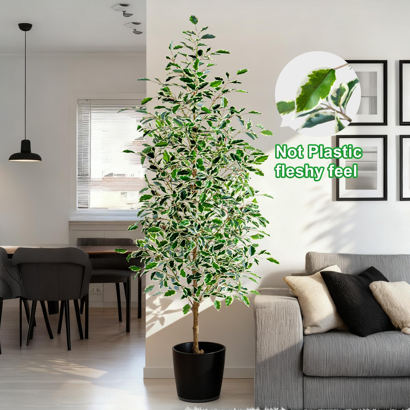 Bailikang 6FT Artificial Ficus Trees Indoor Faux Trees Indoor Fake Floor Plant