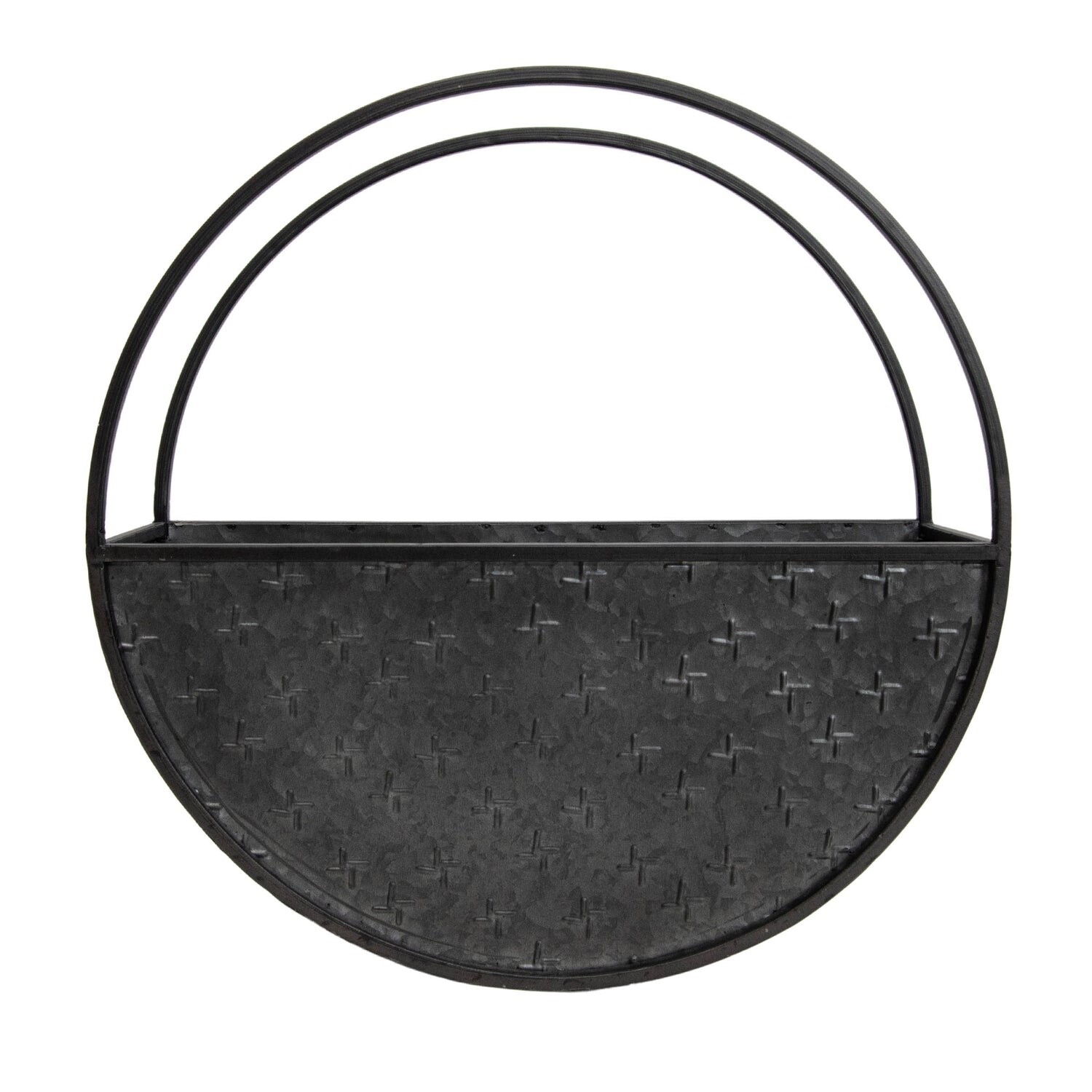 Rustic Farmhouse Cottagecore Metal Round Wall Planter Country Wreath