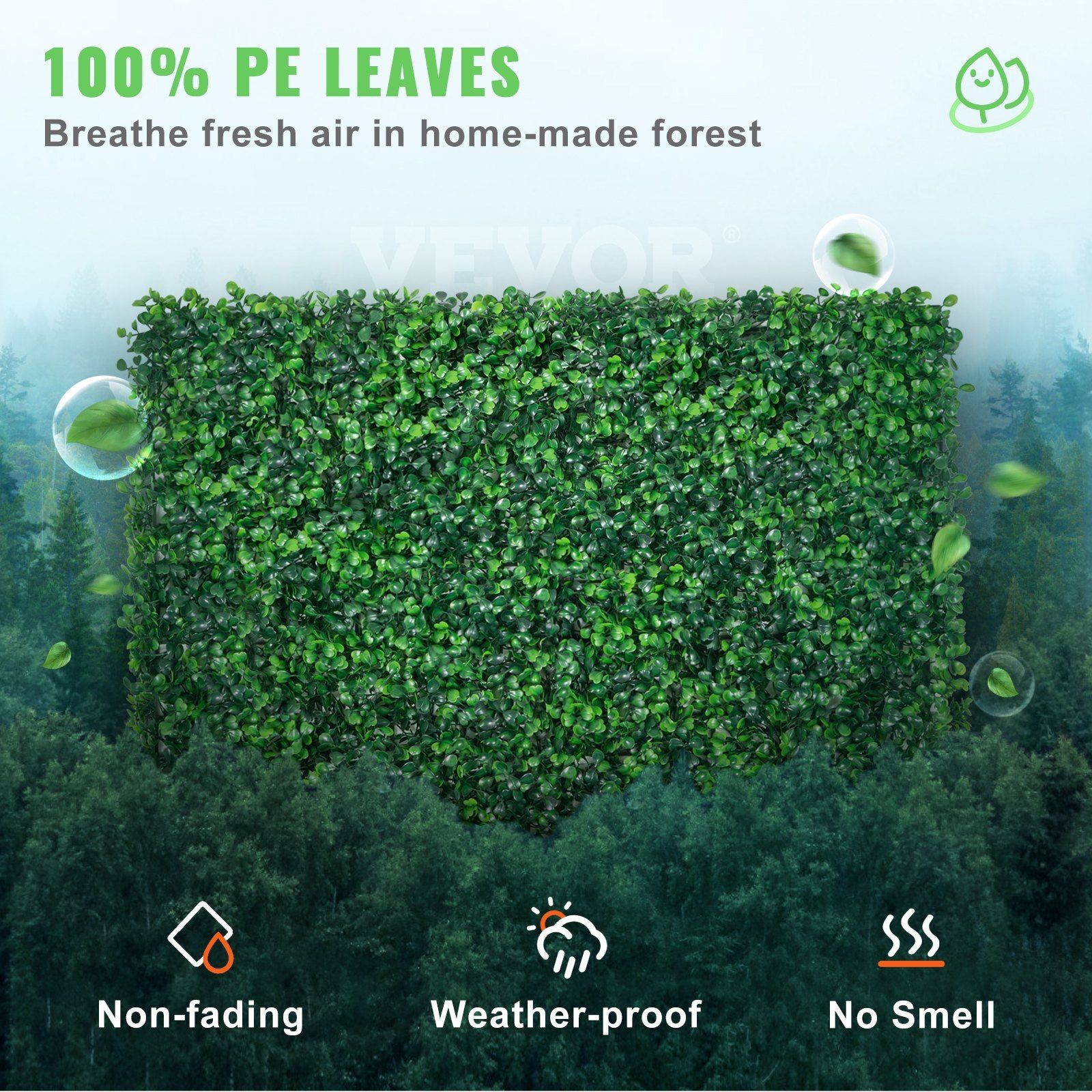 High-Density PE Boxwood Panels 24pcs 24x16in 4cm Thick Privacy Screen