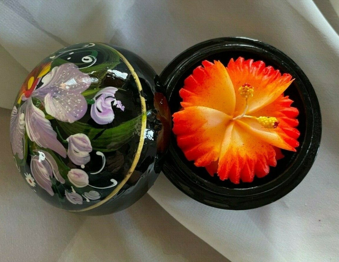 🌹Orange Hibiscus Hand Carved Display Soap 3″ Mother’s Day gift, 100% Handmade