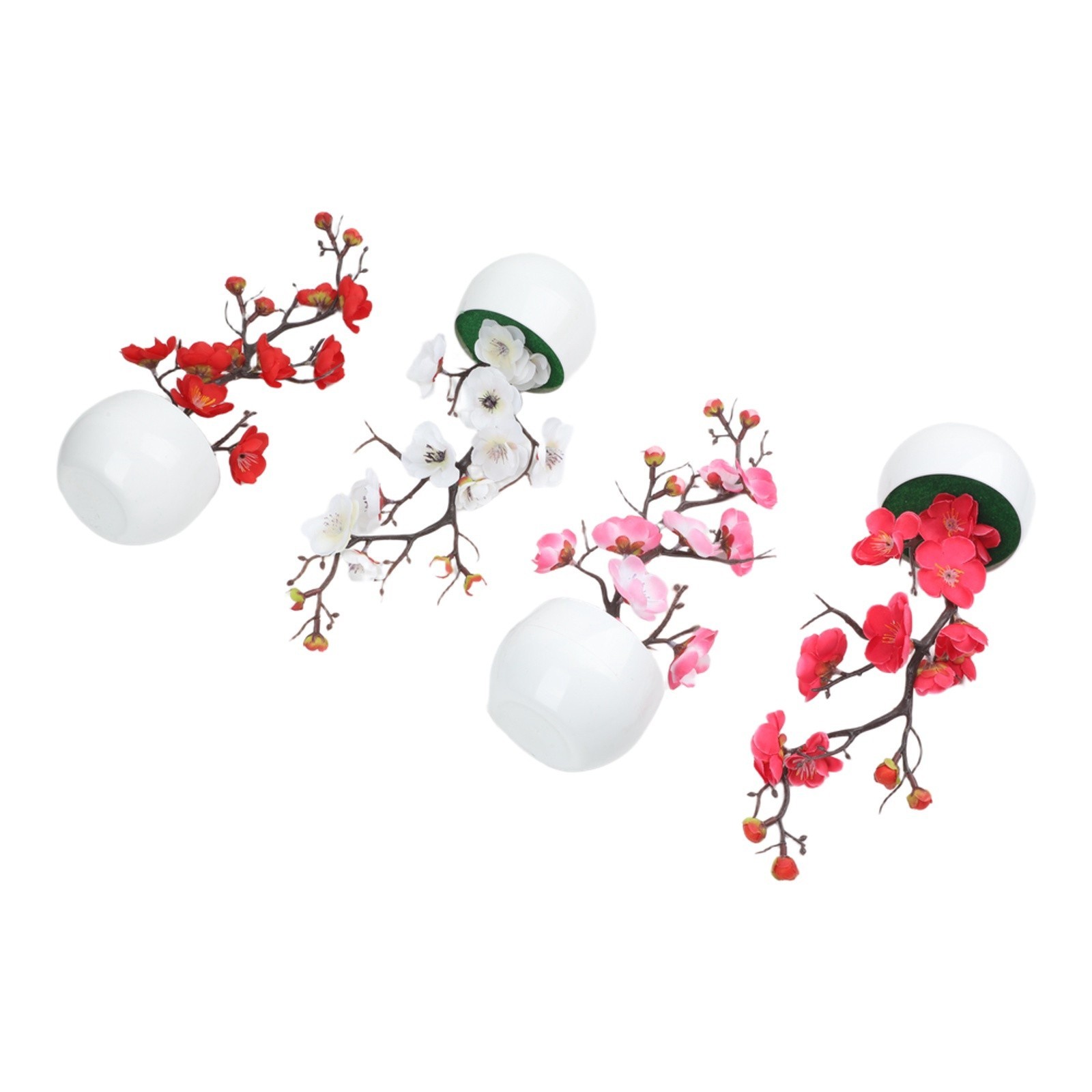 1pc Artificial Wax Plum Blossom Bonsai Branch for Indoor Outdoor Display