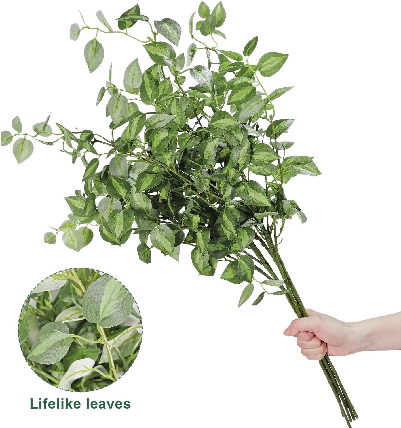 6PCS 32.7inch Long Artificial Stems Faux Greenery Stems for vase Faux Green L…