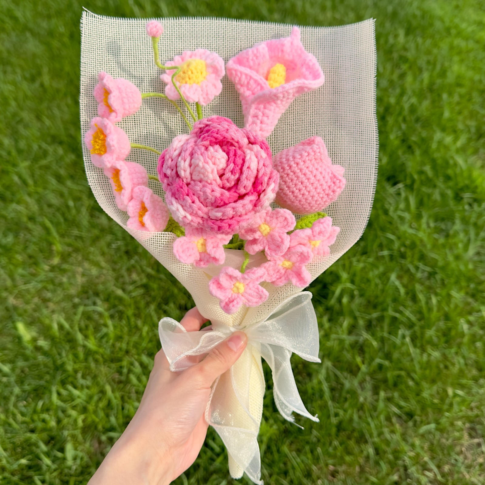 Crochet Flower Bouquet – Handmade Tulip, Rose, Sunflower | Forever Yarn Gift