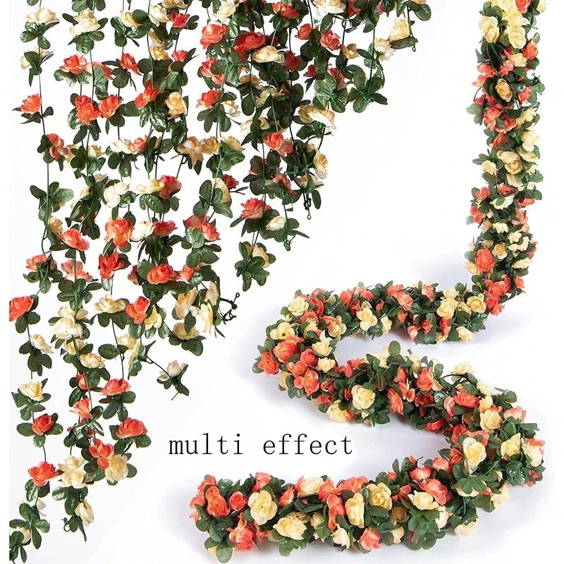 Artificial Rose Flower Vine Wall Hanging Wedding Garden Arch DIY Decor