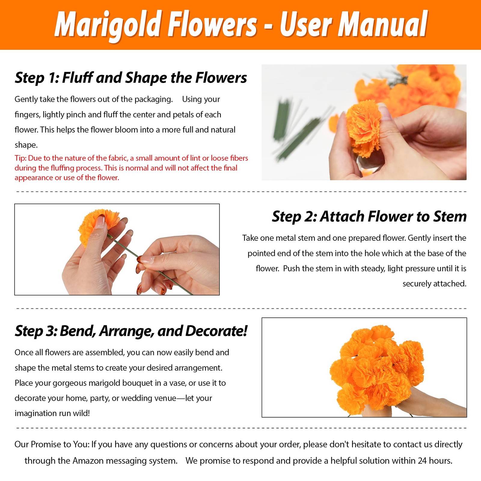 80 Pcs Artificial Marigold Flowers,2″ Silk Marigold Flower Heads with Stems,O…