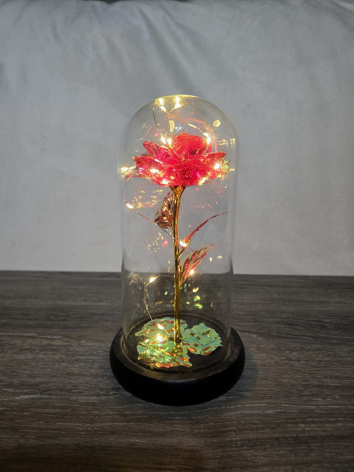 Enchanted Forever Rose Flower In Dome Glass LED Night Light Valentine’s Day Gift