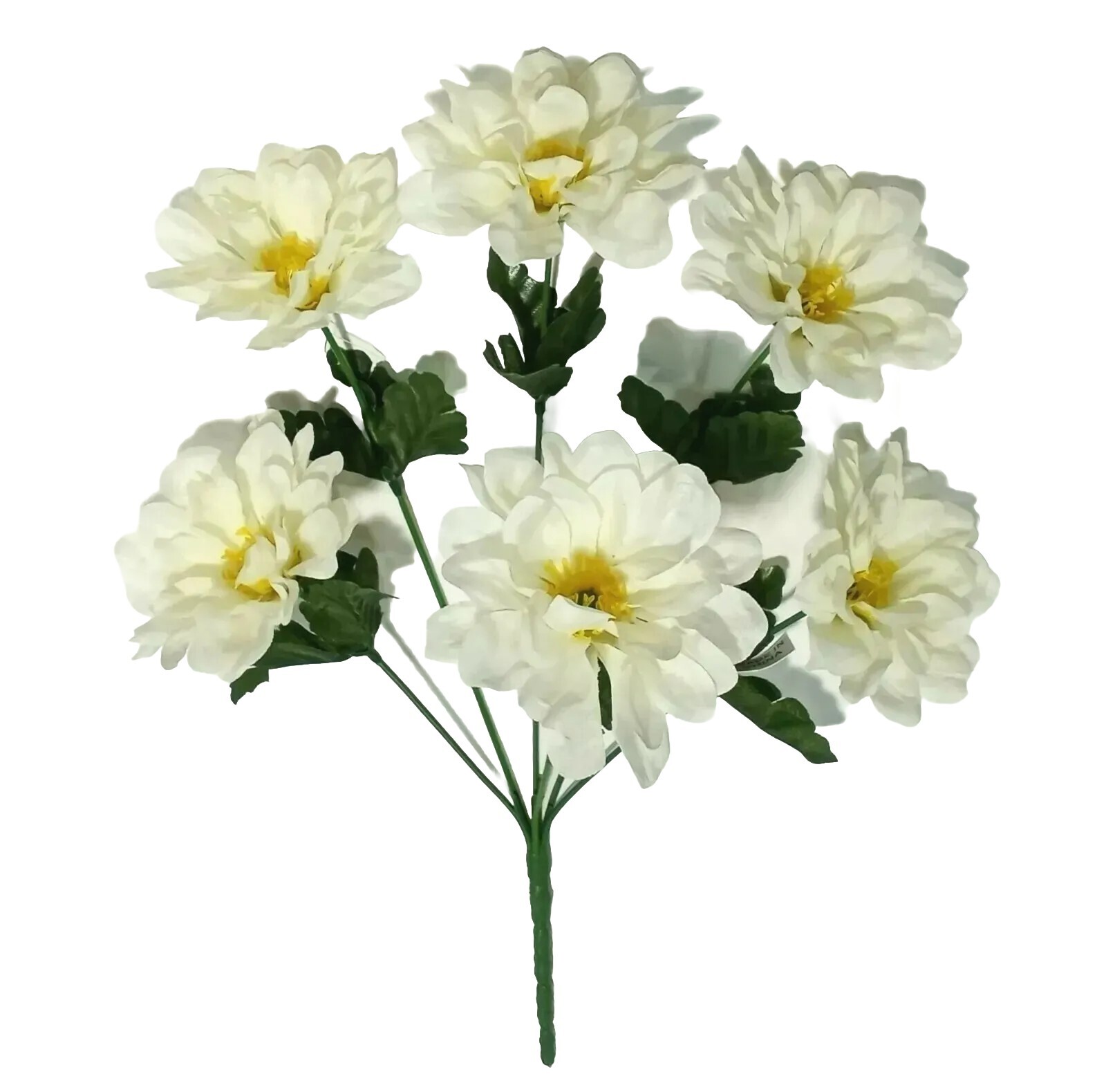 (12-Pack) Cream 3.5″ Dahlias 14″ Bush Home Wedding Silk Flower In/Outdoor Decor