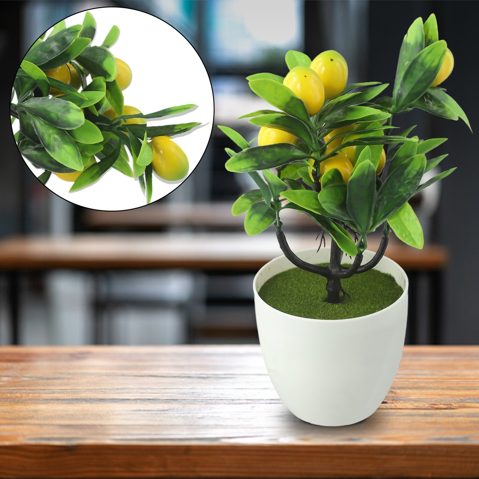 Artificial Lemon Tree Artificial Potted Flowers False Plant Diameter 18cm