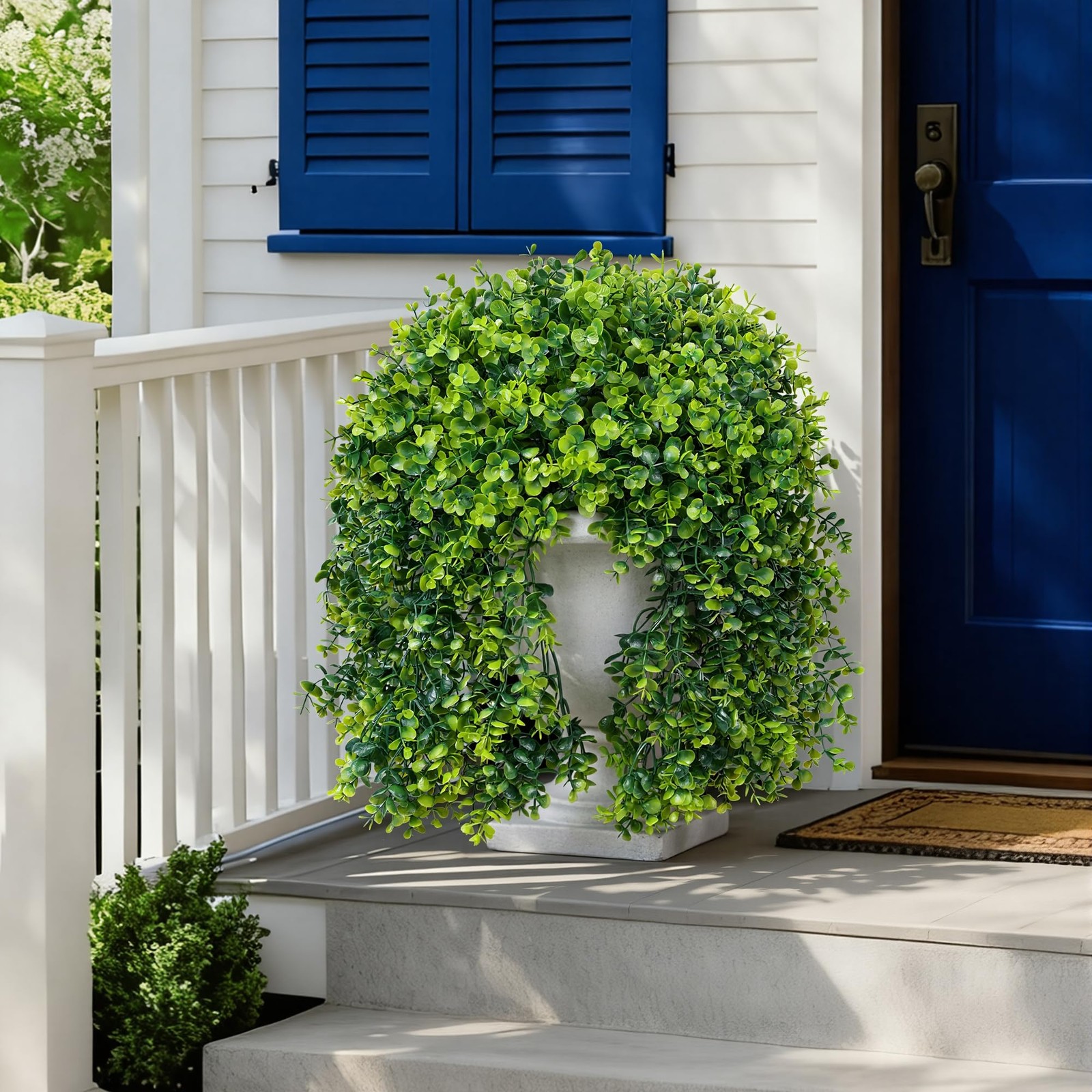 Faux Outdoor Plants Fake Hanging Plants for Outdoors Outside Decorations, 2 P…