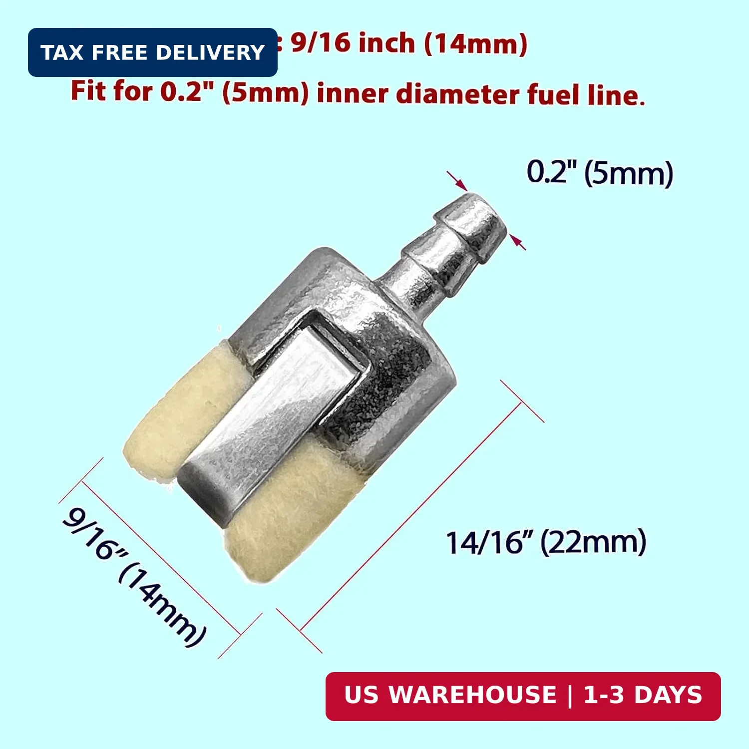 6 Pack Fuel Filter for ECHO String Trimmer Leaf Blower Hedge Trimmer Cultivator