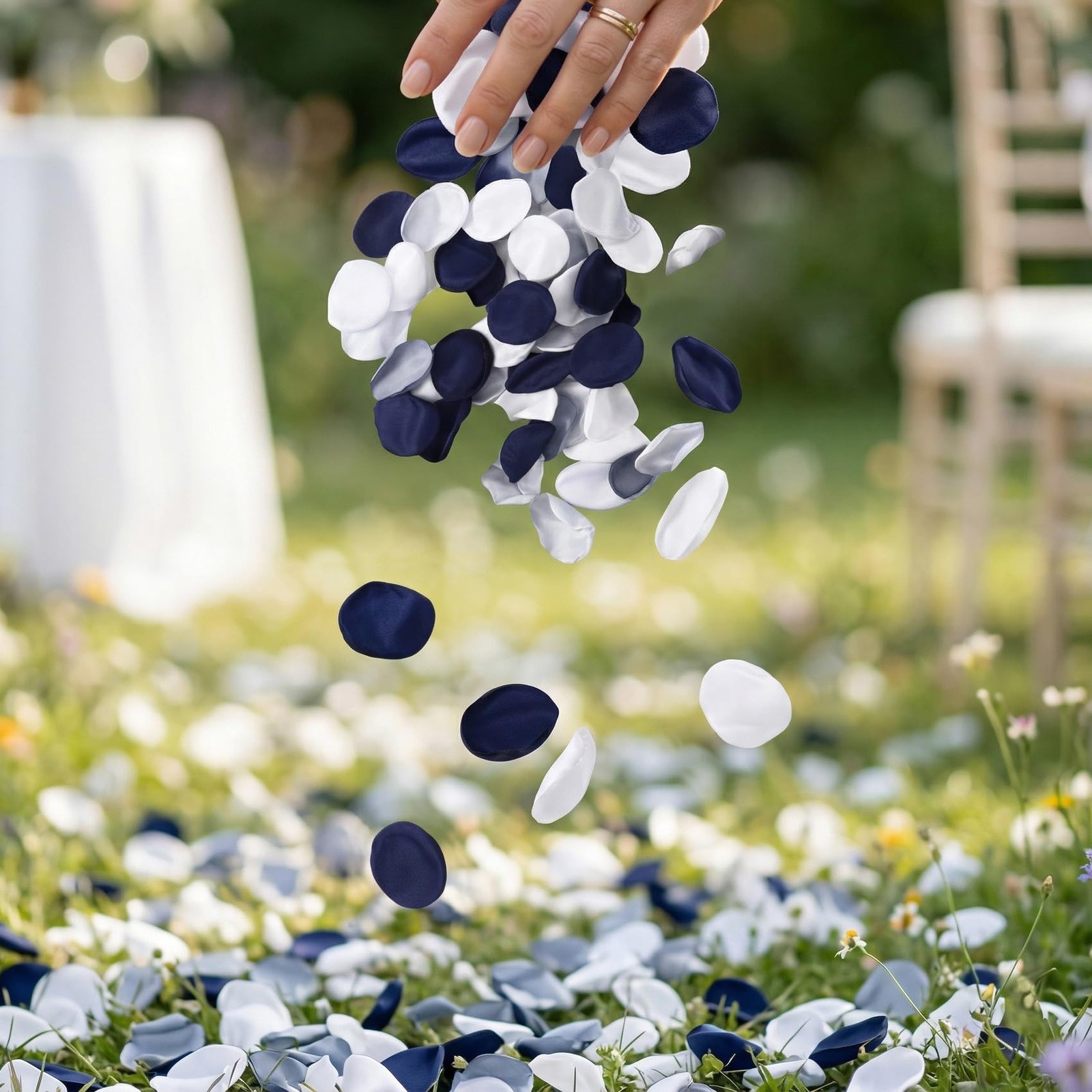 100 PCS BlueToned Artificial Silk Rose Petals For Wedding Table Scatter Decor