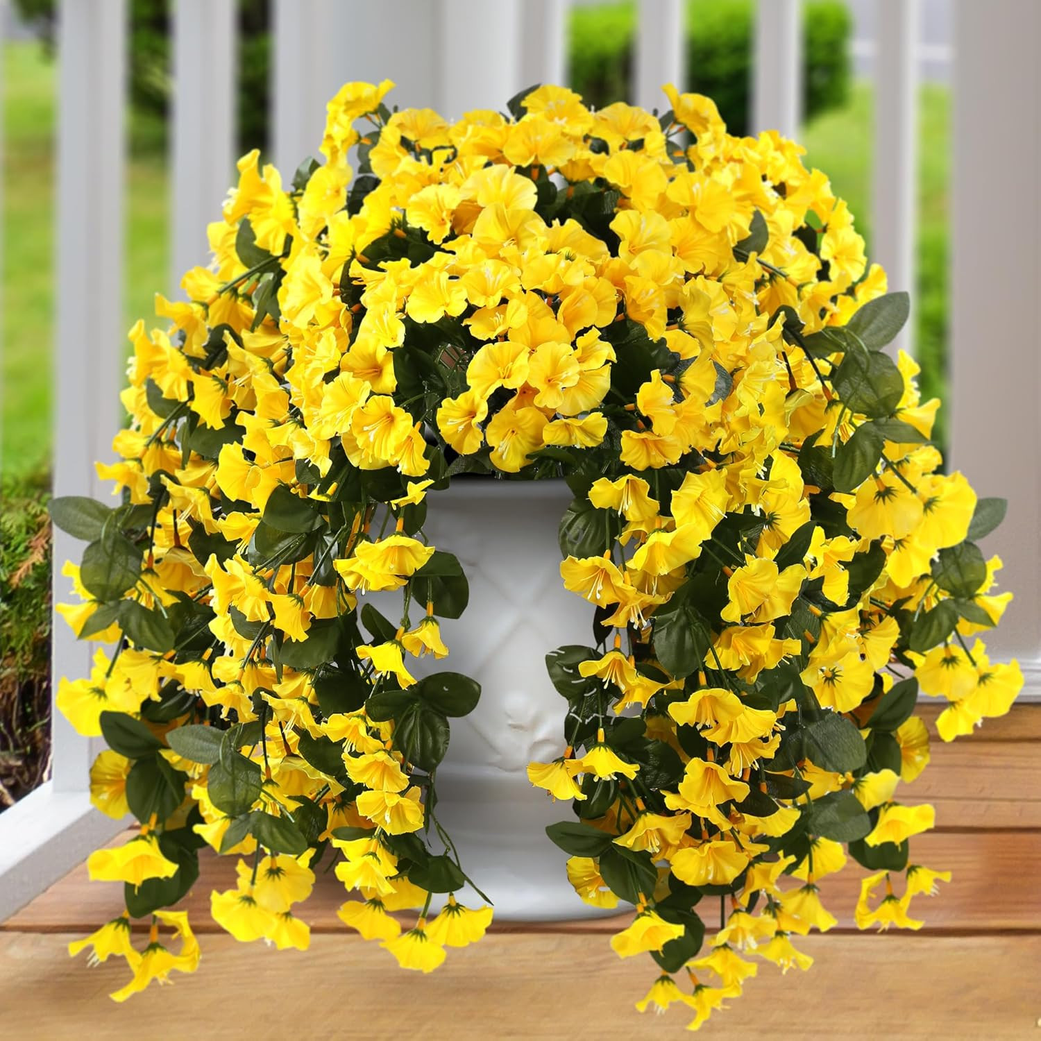 Sggvecsy Artificial Fake Hanging Flowers Plants for Outdoor outside Spring Summe