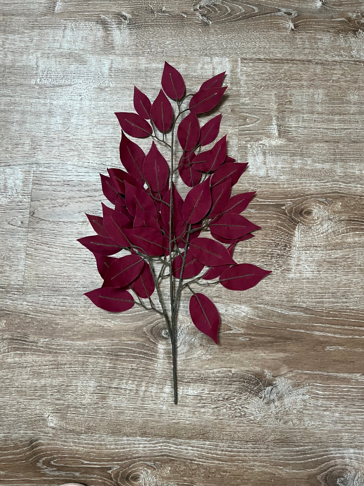 2 Ficus Bunch 24″ Red/Green Artificial Spray x 3
