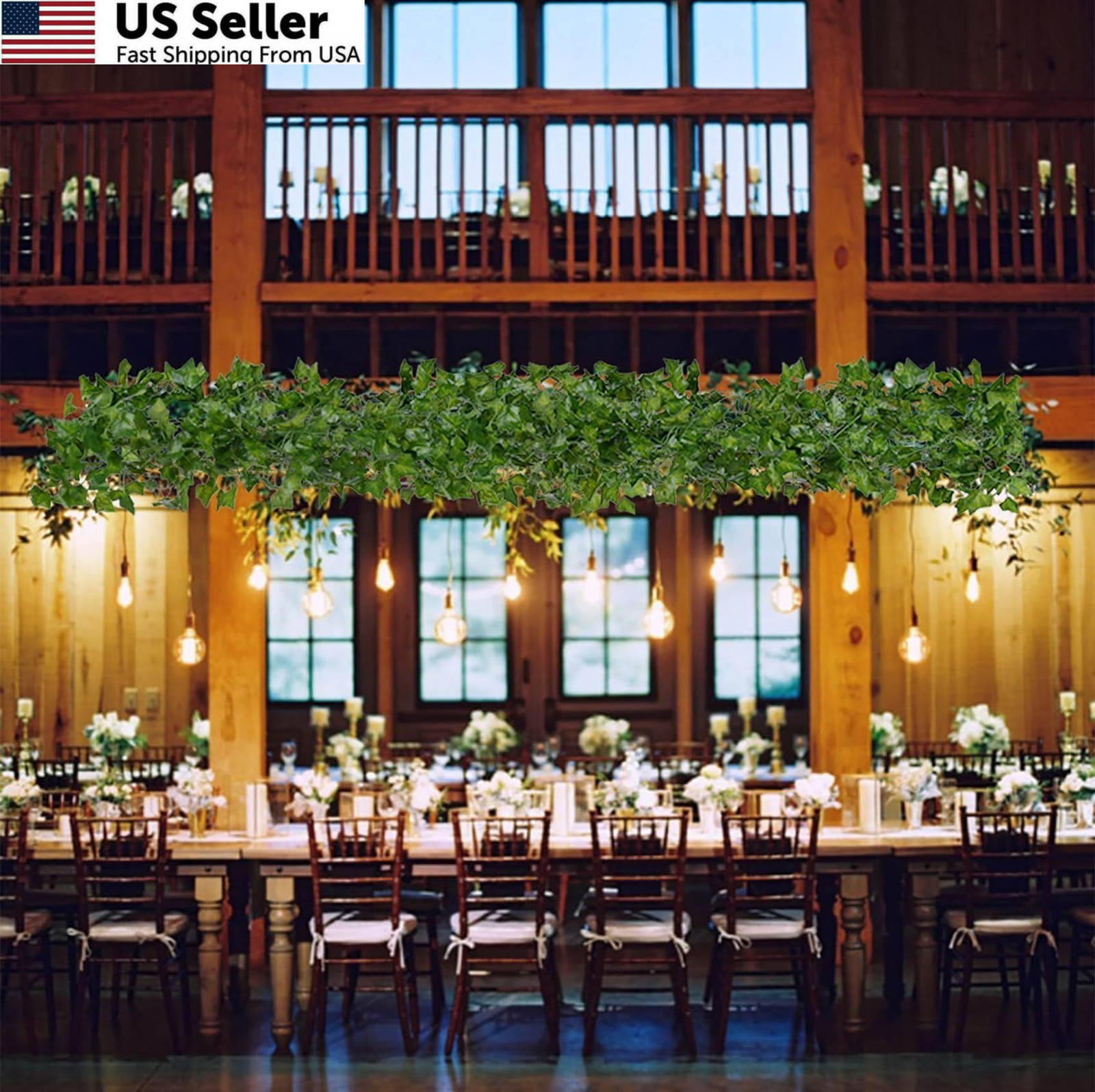 DearHouse 84 Feet 12 Strands Artificial Ivy Leaf Plants Vine 84 Feet, Green
