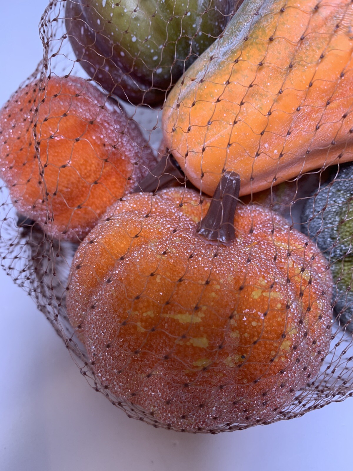 Faux Sugared Fruit Pumpkins Gourds Fall Decor Sonoma Small 3″ sizes