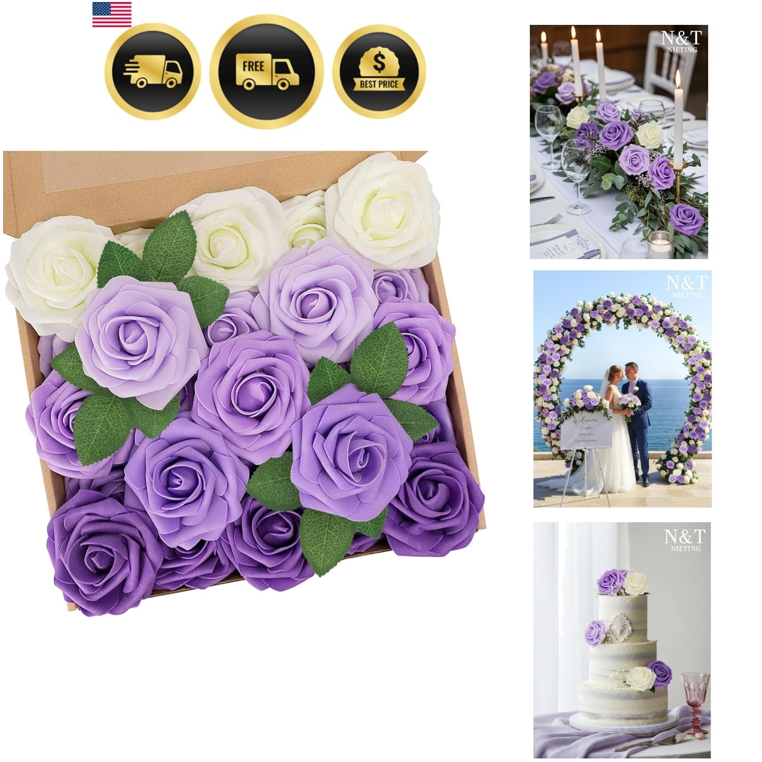 Artificial Flowers,25pcs Real Touch Fake Flowers Rose with Stems Perfect for …