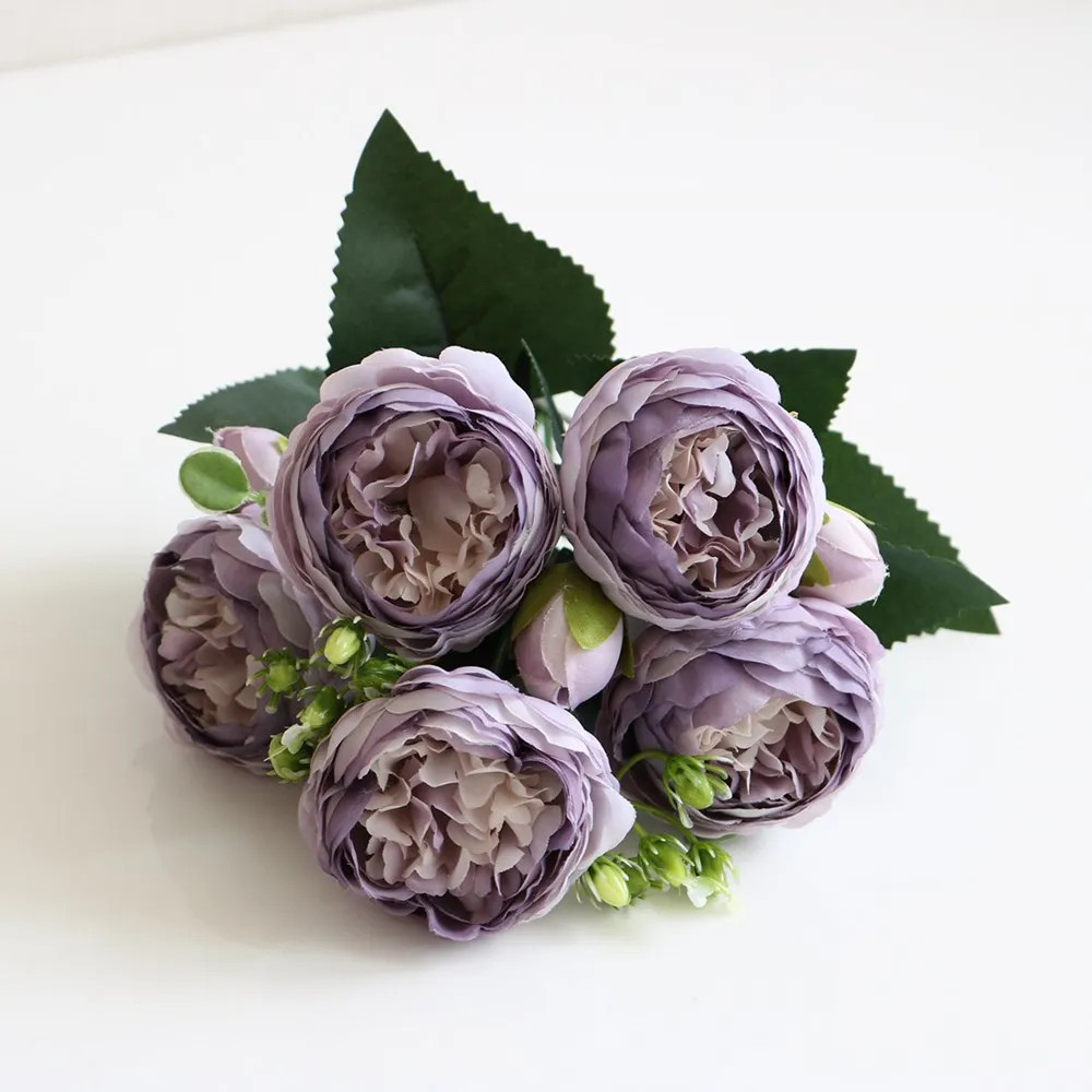30CM Silk Peony Fake Roses Artificial Flowers Bridal Bouquet Home Wedding Decor