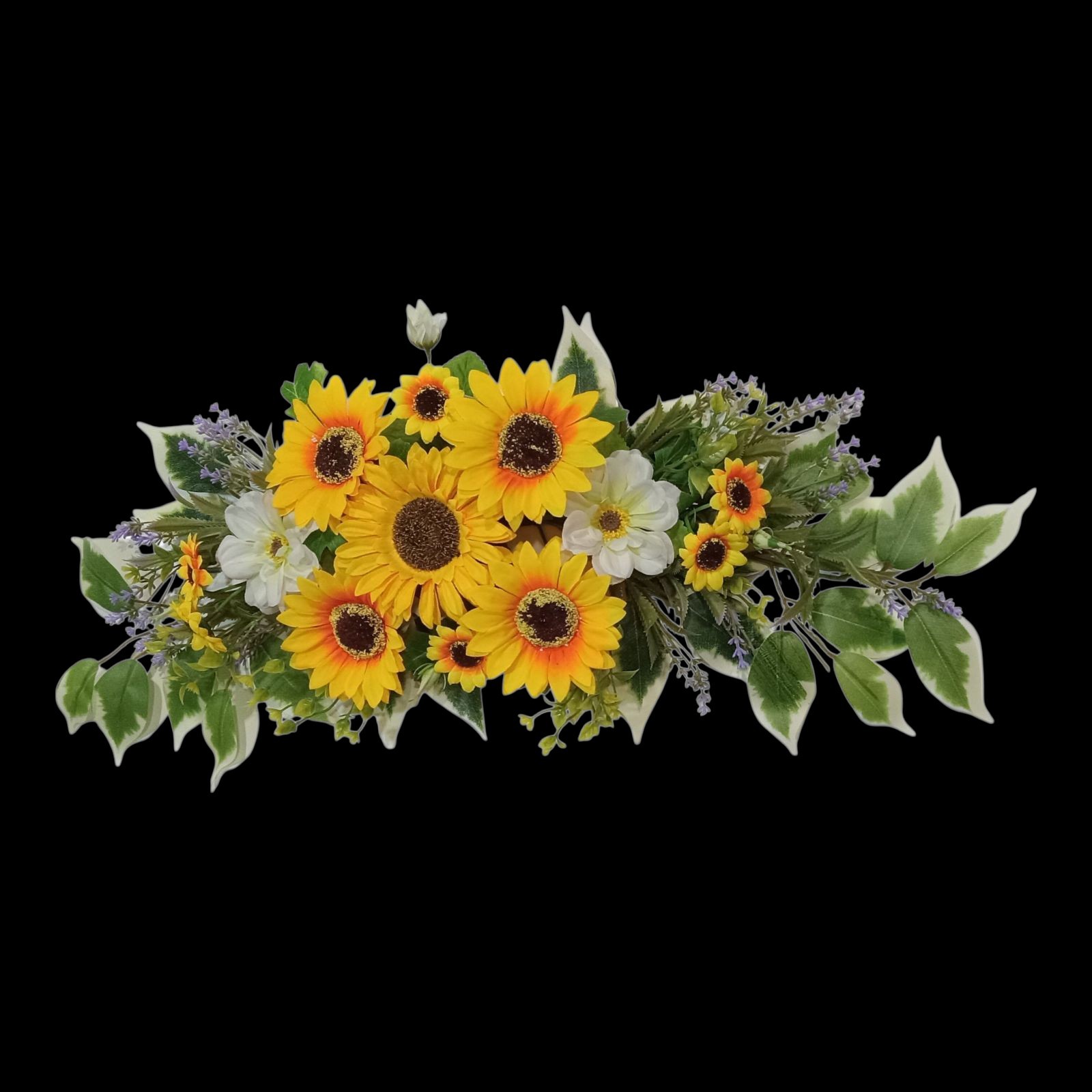 Sunflower 25″ (Display-Ready) Wall Door Window Arch Swag Silk Flower Decor E022
