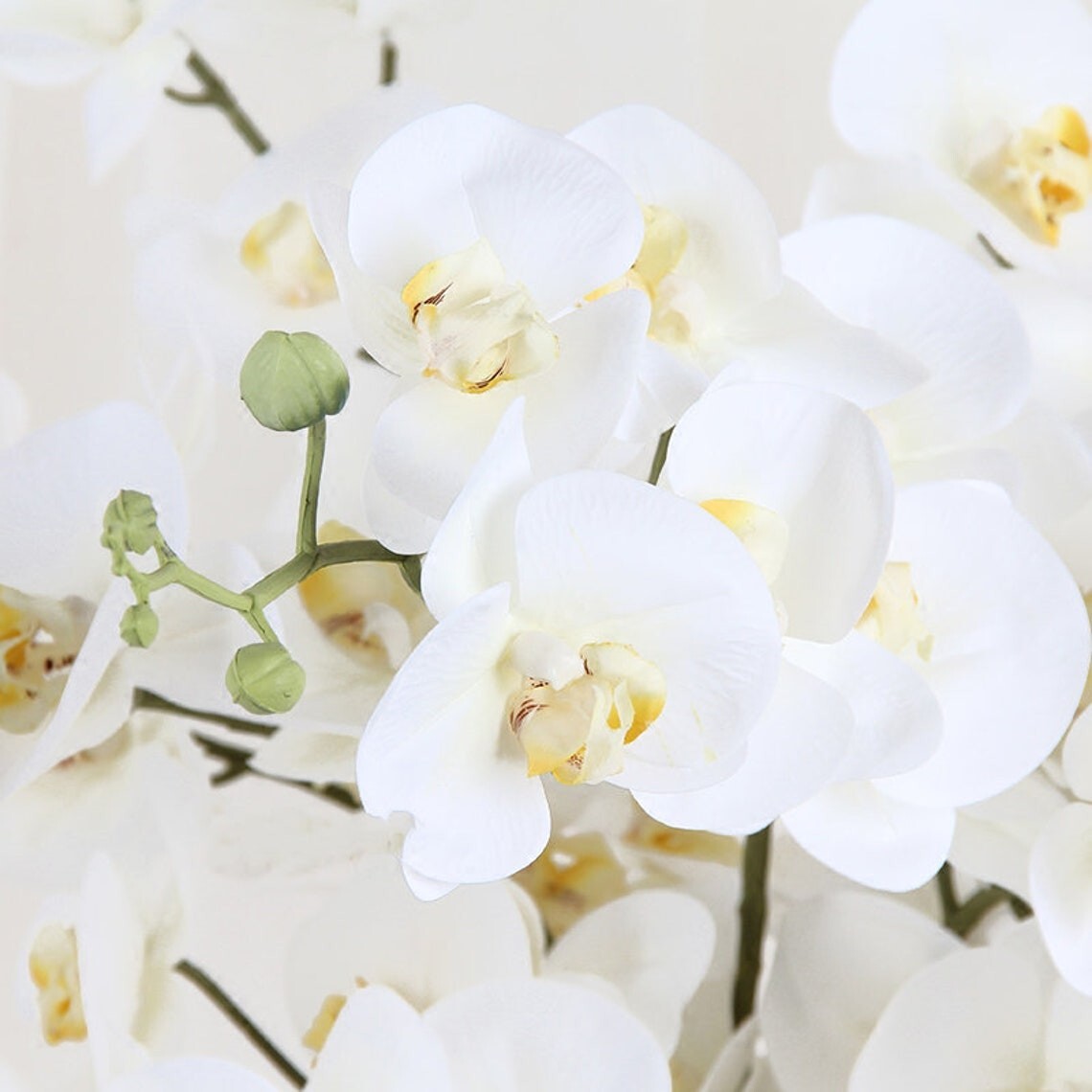 Artificial Orchid Stems Decor with 9 Phalaenopsis Flowers for Home Wedding Decor